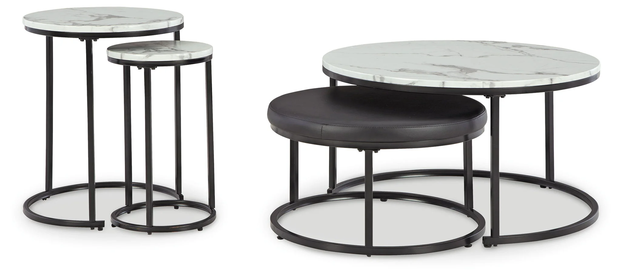 Jusmour - Occasional Nesting Table (Set of 4) - Black / White