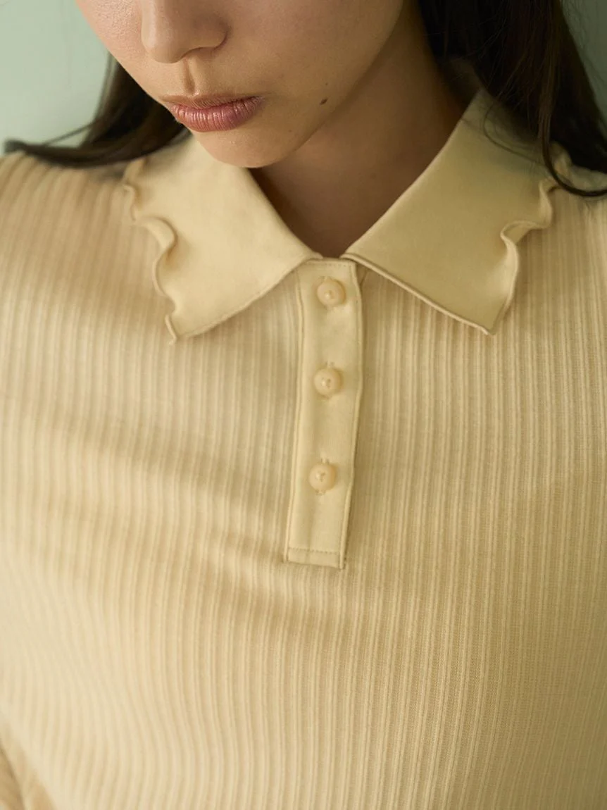 Macaroon Rib Cut-and-sew Pullover