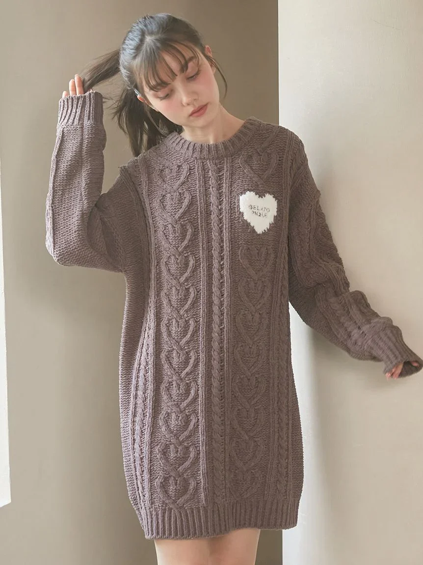 Heart Aran Knit Dress