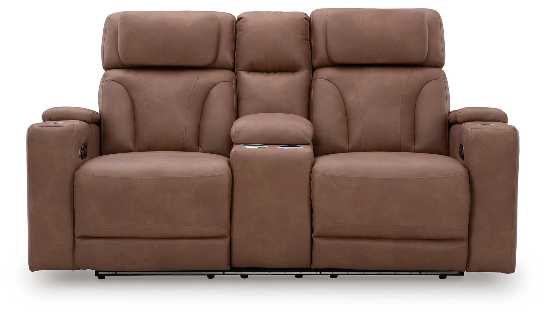 Clean-Slate - Power Reclining Loveseat With Console / Adj Headrest - Caramel