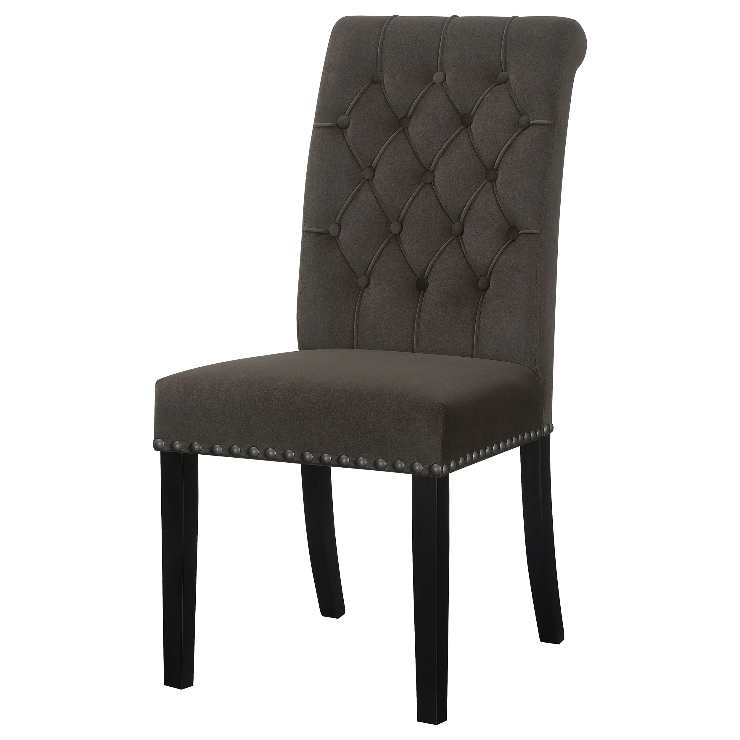 Alana Velvet Upholstered Dining Arm Chair Brown