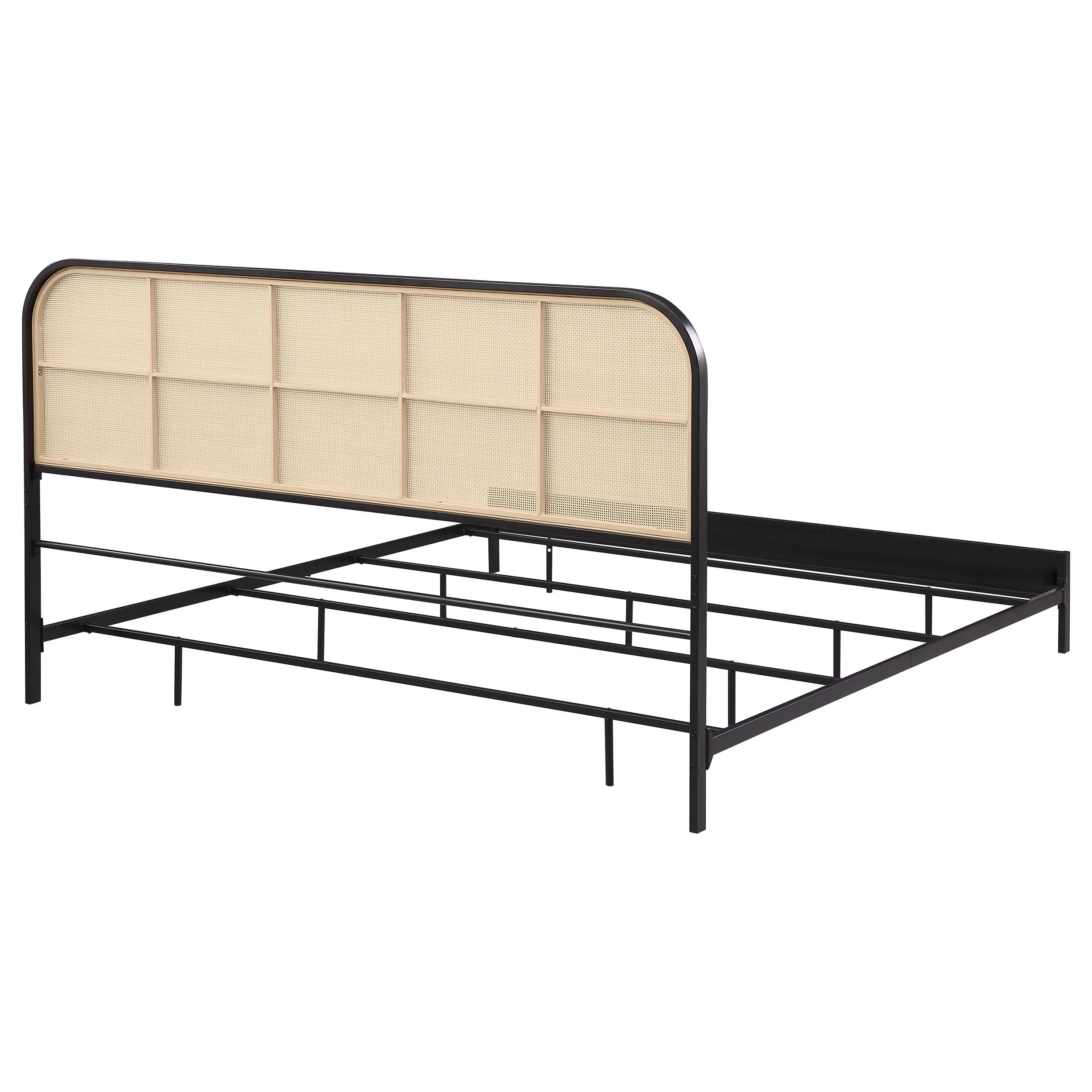 Amherst Radio Weave Rattan Metal Bed Black