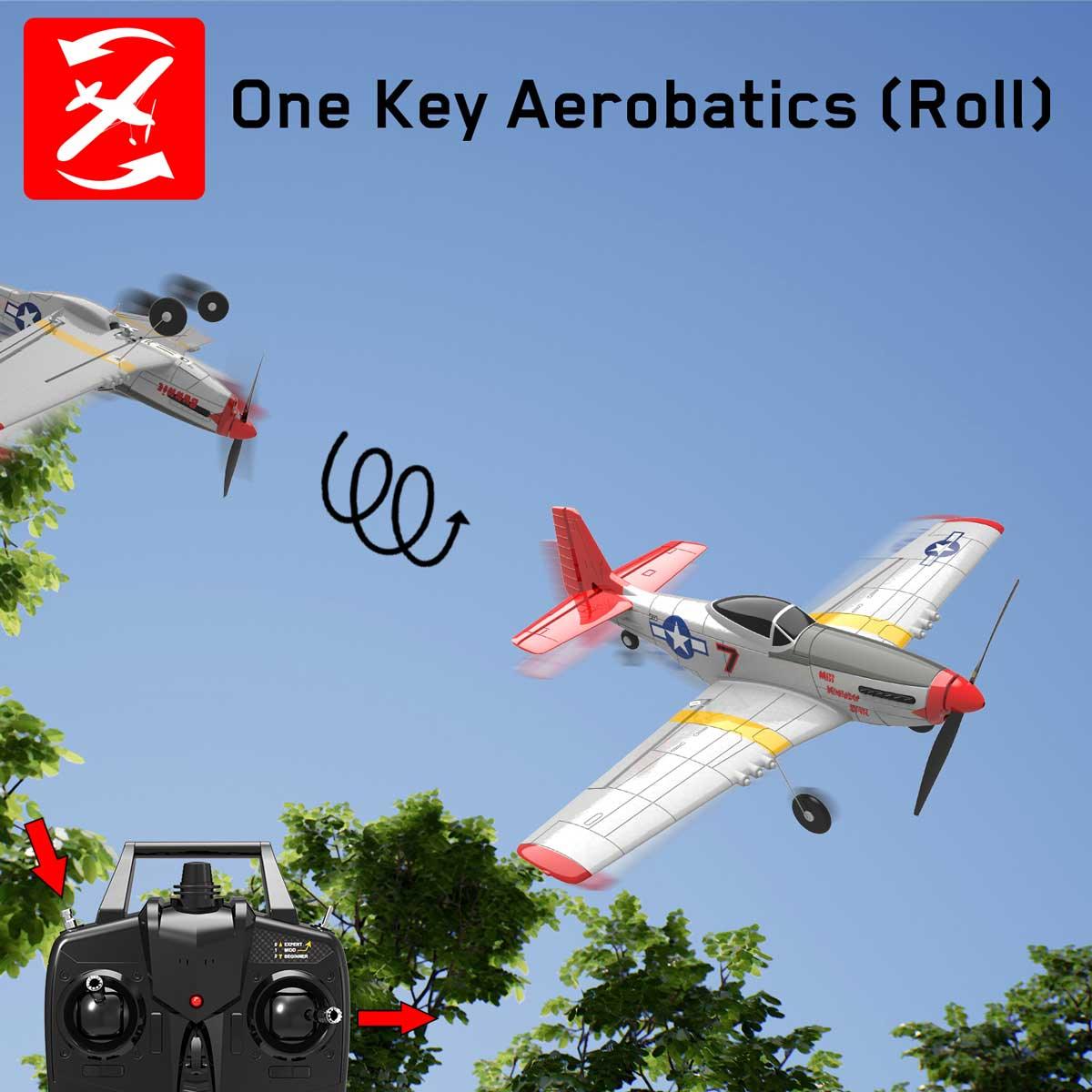 EPP 400mm P51D Mustang/F4U Corsair/T28 Trojan 4-Ch 2.4G 6-Axis Gyro Beginner Airplane With Xpilot Stabilizer RTF RC Plane