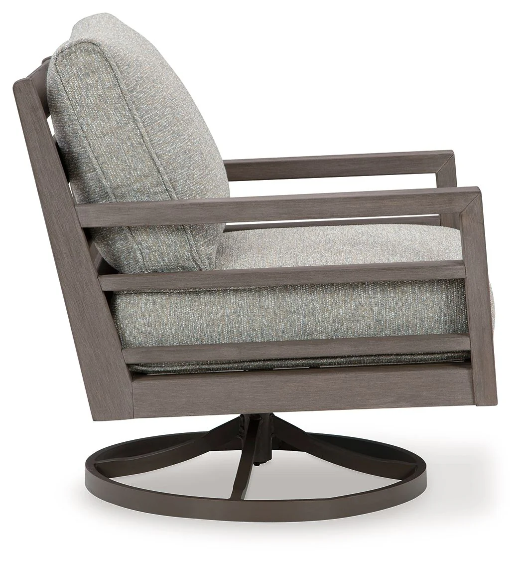 Hillside Barn - Swivel Lounge W/ Cushion - Gray / Brown