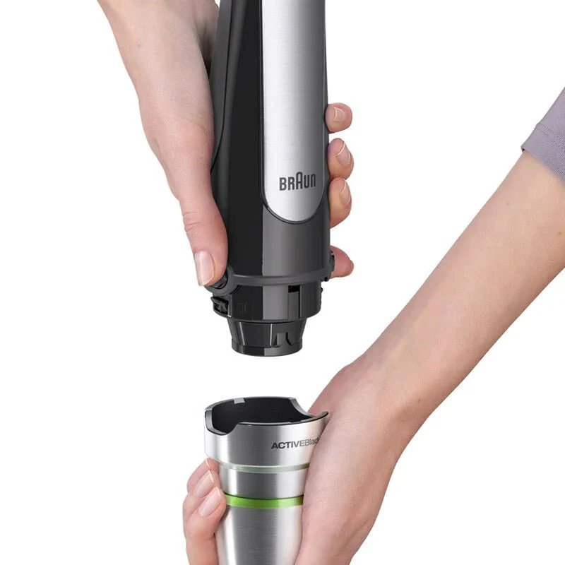 Braun MultiQuick Immersion Hand Blender ( 2 - Cup Food Processor, Whisk, Beaker ) MQ7035X  500 Watts  220 v 240 volts 50 hz