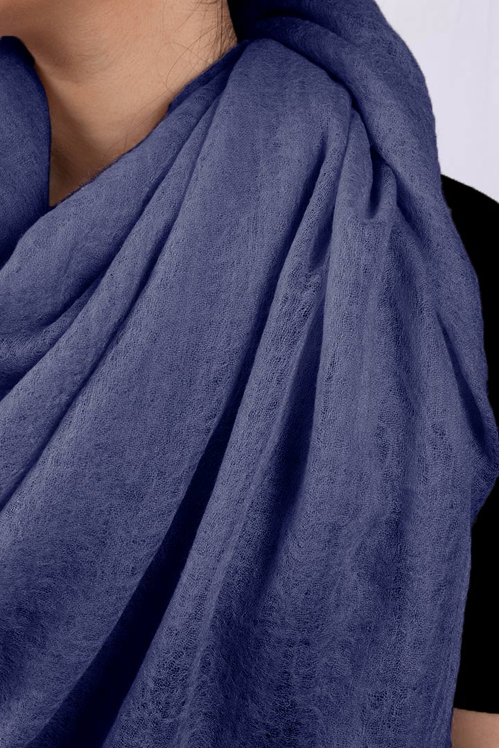 Handwoven Royal Blue Cashmere Scarf Shawl Wrap