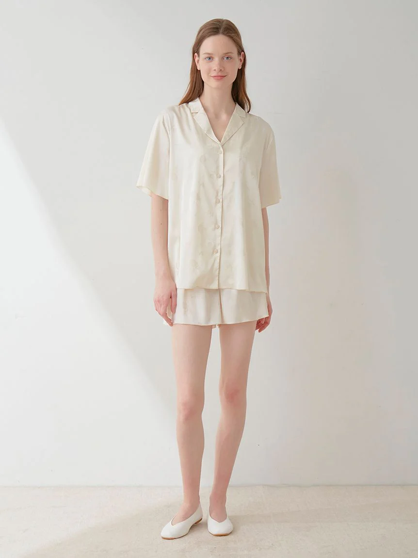 Flower Satin Pajama Sleep Shirt