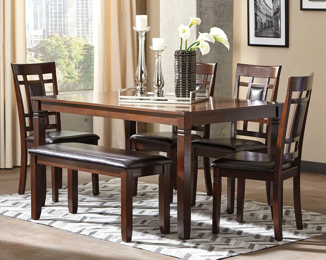 Bennox - Dining Room Table Set (Set of 6) - Brown