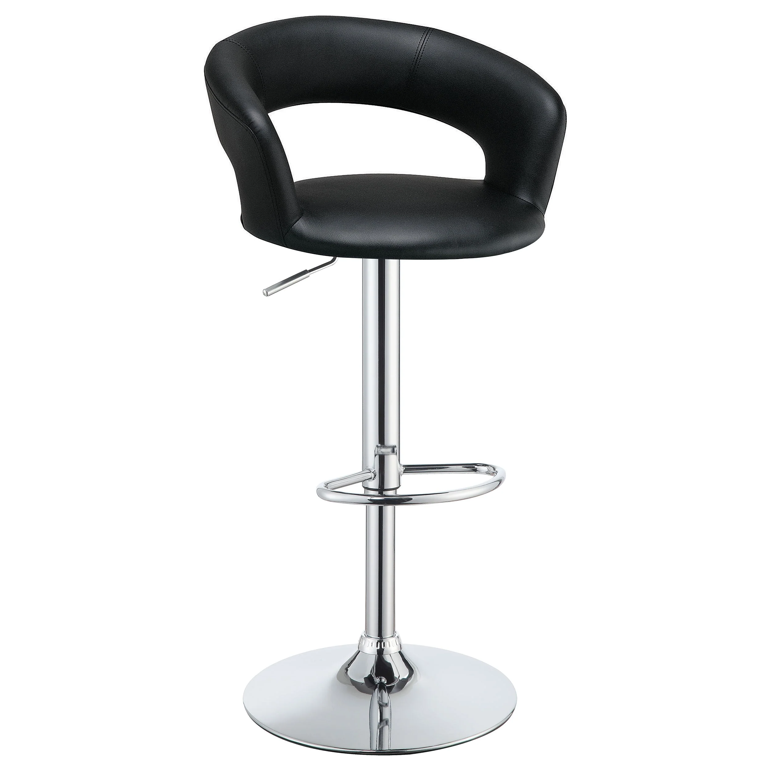 Barraza 29-inch Adjustable Height Bar Stool Black / White and Chrome
