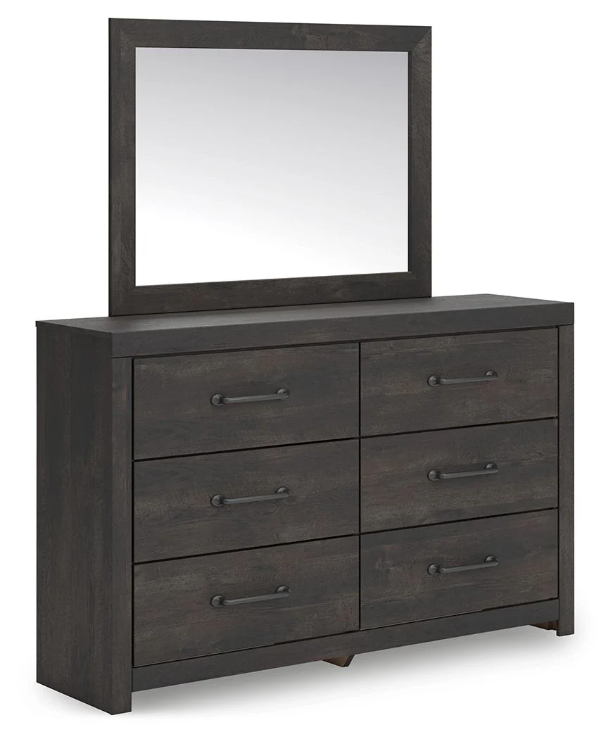 Hollivern - Dresser And Mirror - Dark Gray