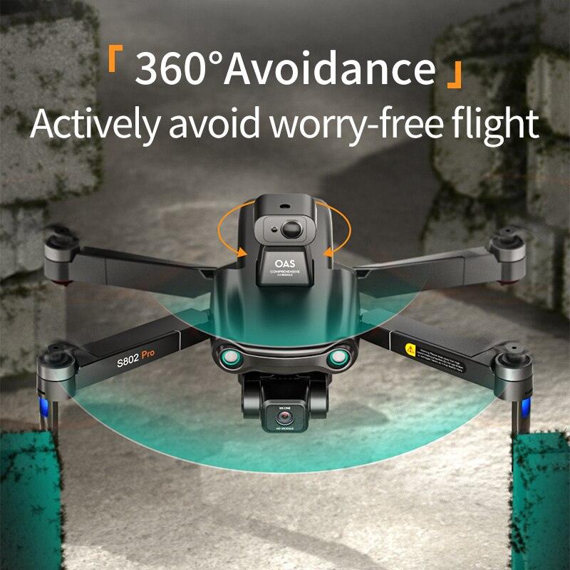 2024 New S802 GPS Drone - 8K HD Professional 3-Axis EIS Gimbal Camera 360° Obstacle Avoidance Brushless Motor Foldable Quadcopter Professional Camera Drone