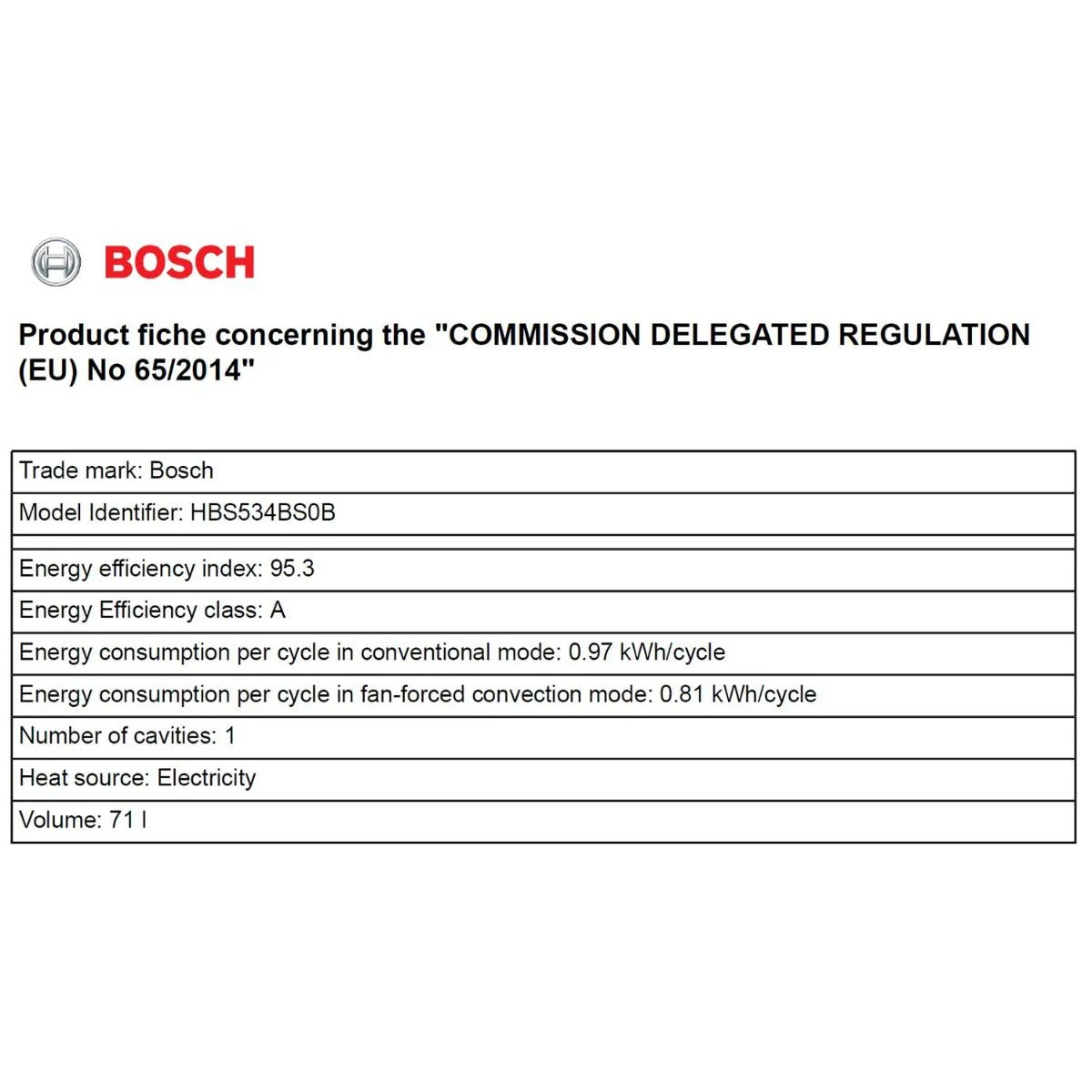 Bosch 220 volt Built in Oven HBS534BSOB 24