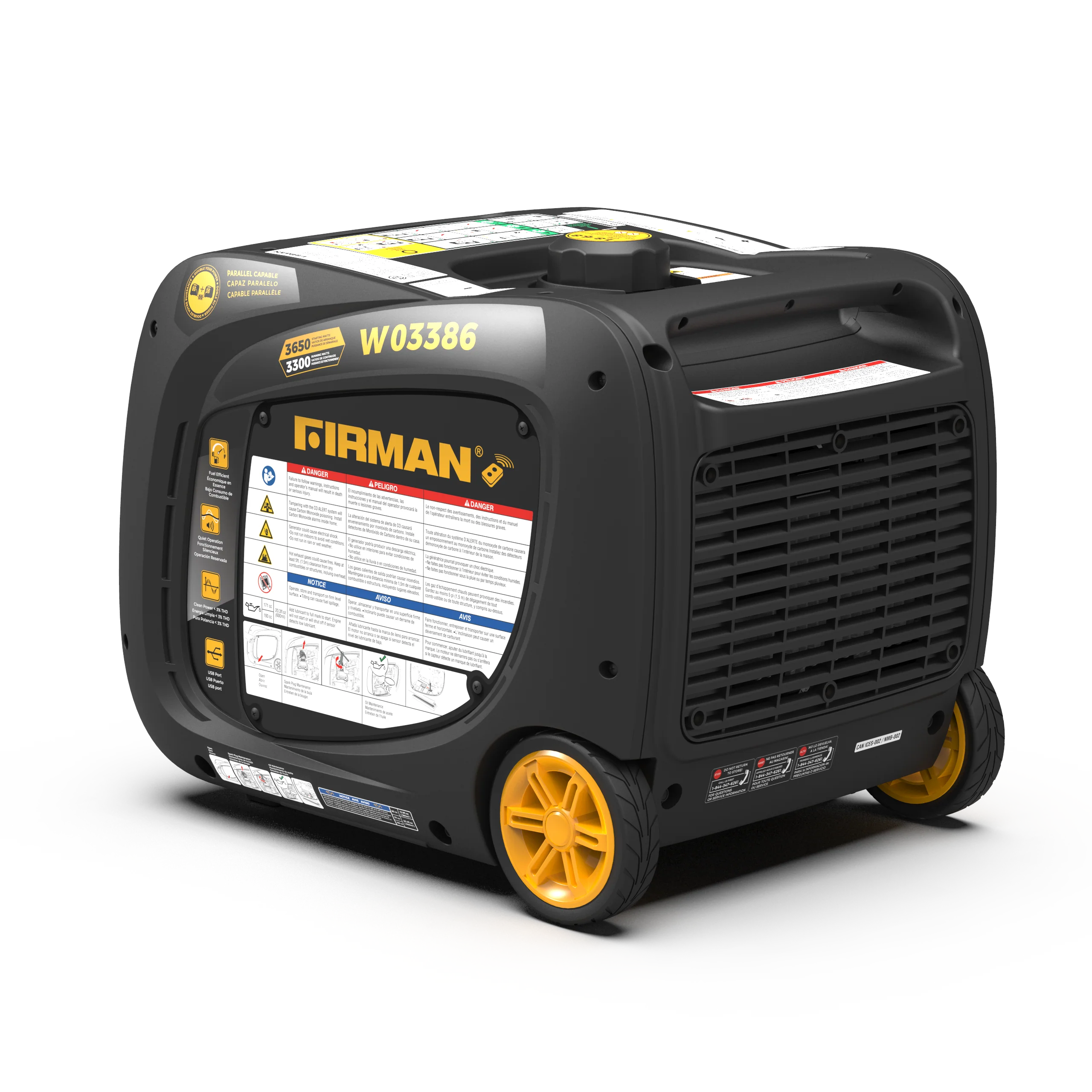 REFURBISHED Inverter Portable Generator 3650W Remote Start with CO ALERT