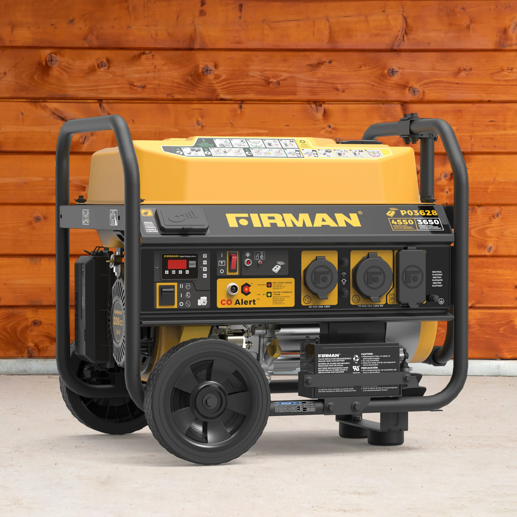 Gas Portable Generator 4550W Remote Start with CO Alert