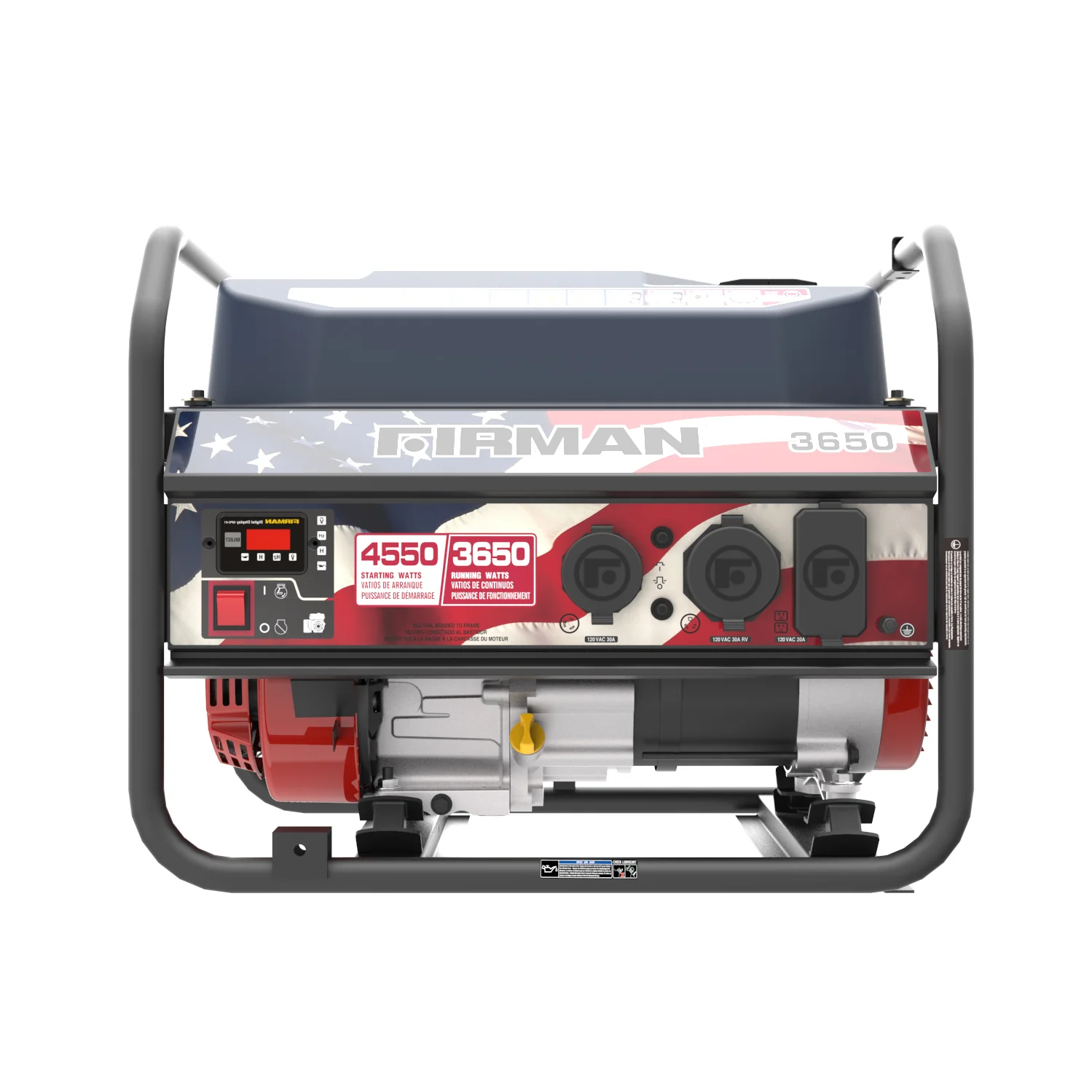 Gas Portable Generator 4550W Recoil Start 120V