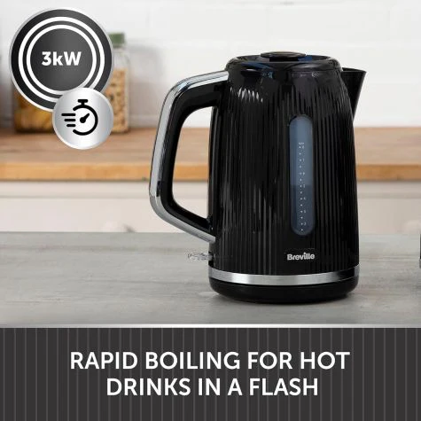 Breville 220 volts kettle black Fast Boil Black and Silver color 3kW 1.7 liters 220v 240 volt VKT221220v