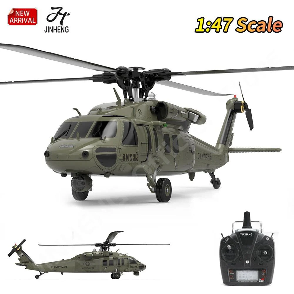 F09 6-Axis RC Helicopter - High Simulation 1:47 Scale UH60-Black Hawk Dual Brushless Motor Professional Remote Control Toy Plane