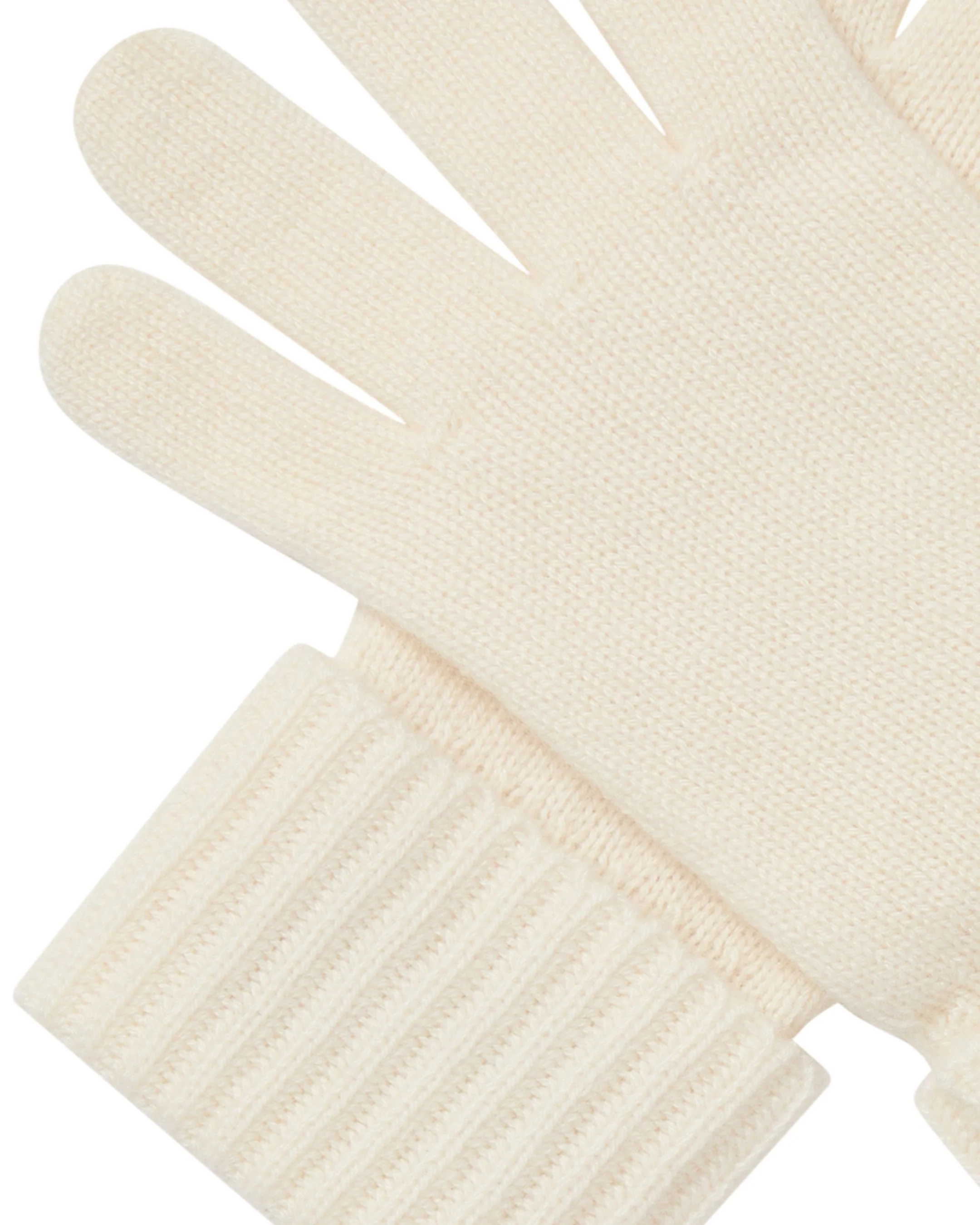 Women's Ribbed Cashmere Gloves New Ivory White