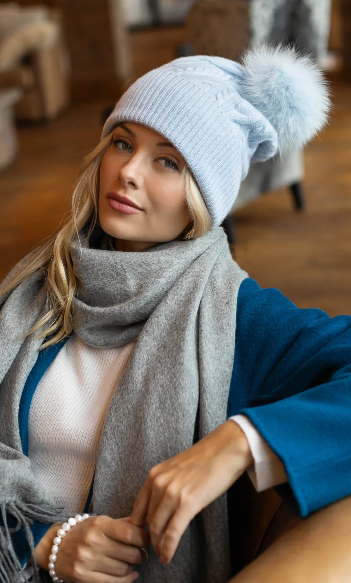 Cable-Knit Cashmere Beanie