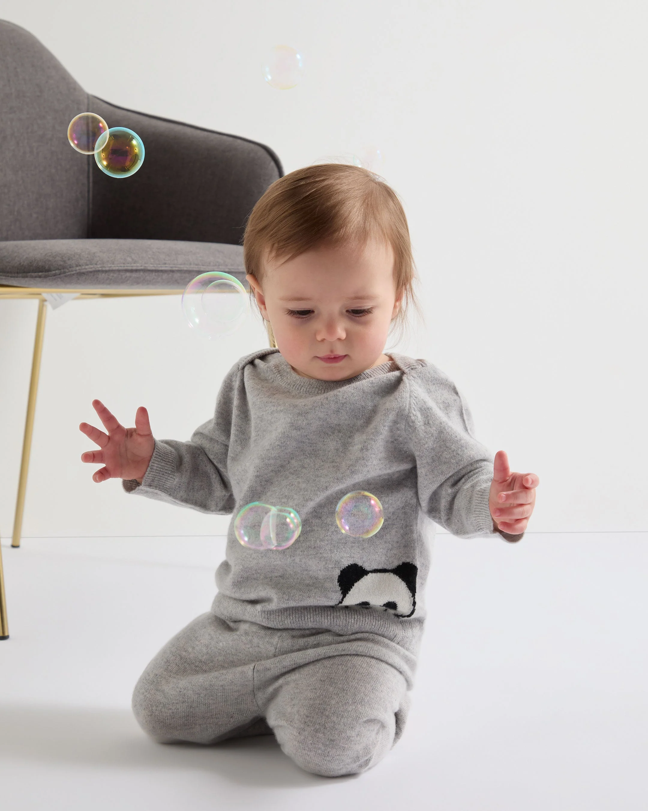 Panda Cashmere Sweater Fumo Grey