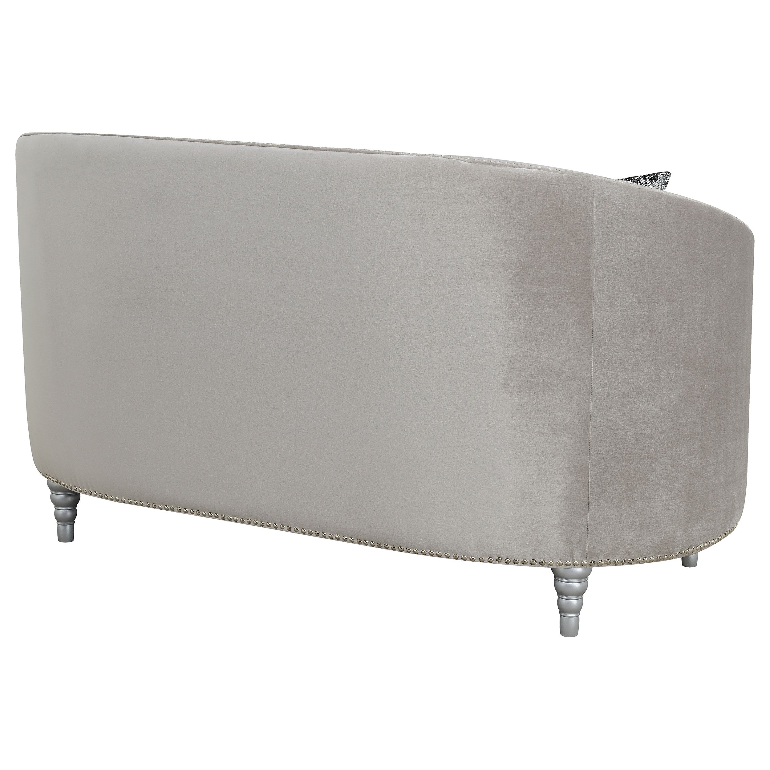 Avonlea Upholstered Sloped Arm Loveseat Grey Fabric