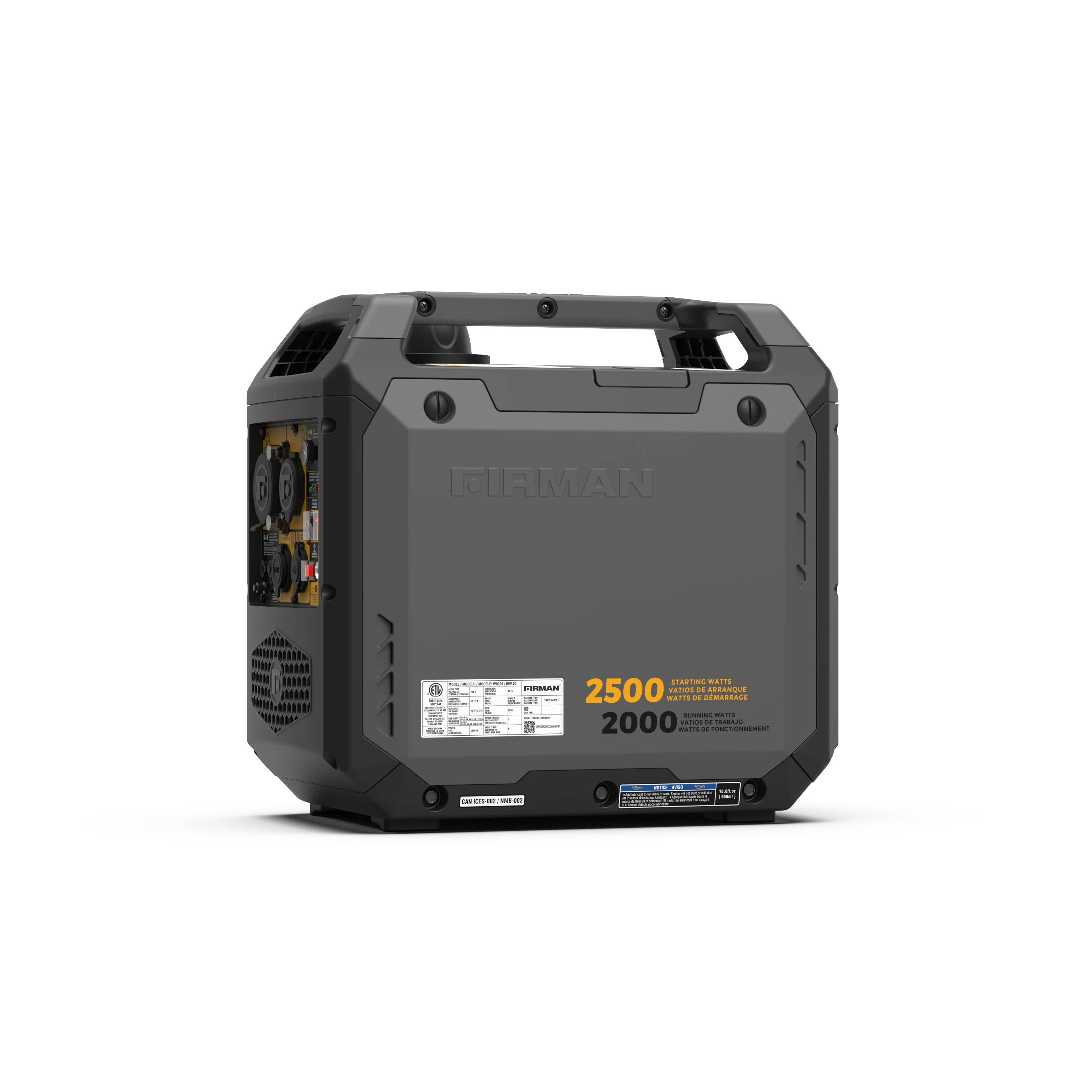 Inverter Gas Portable Generator 2500W Recoil Start with CO ALERT