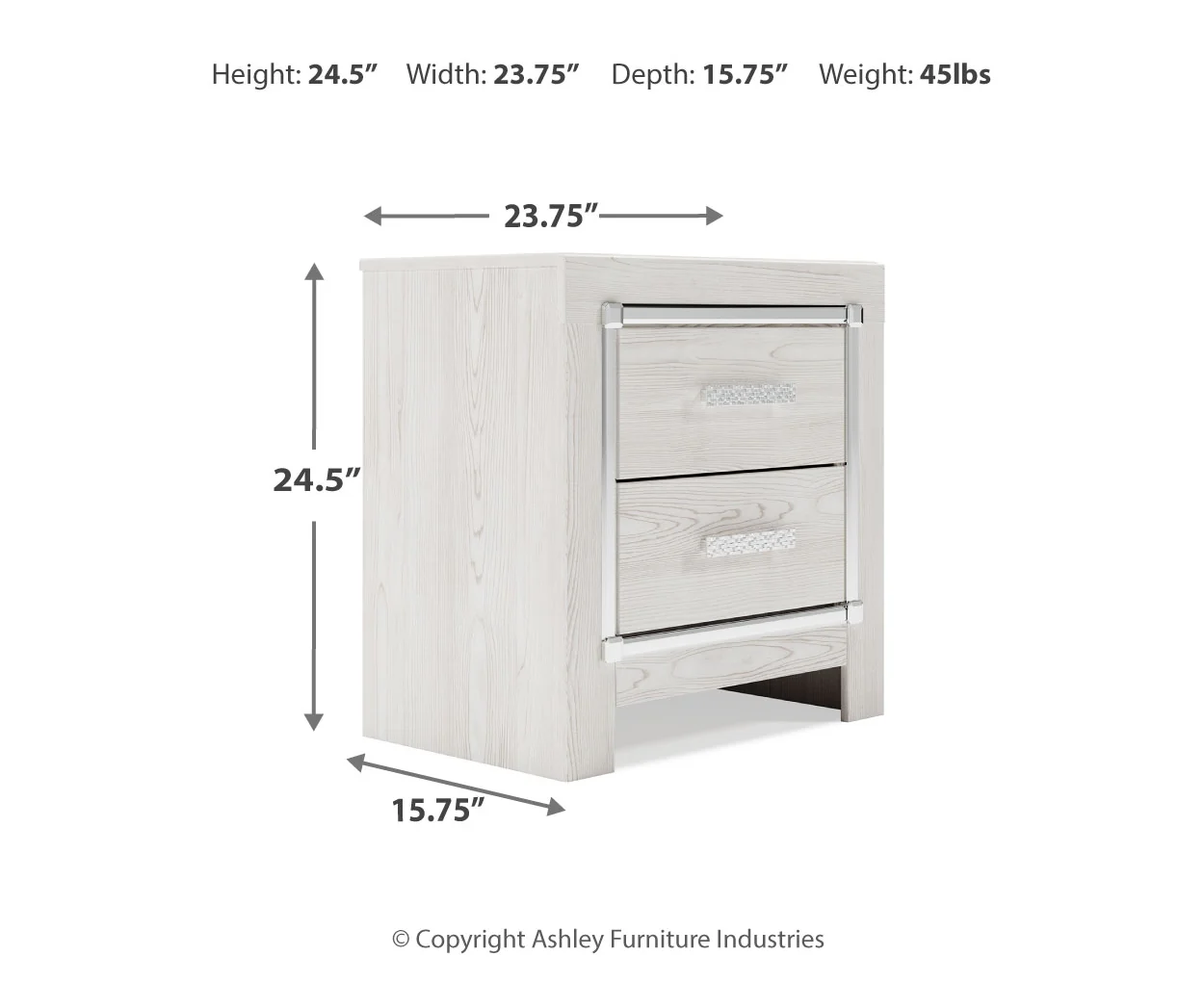 Altyra Two Drawer Night Stand