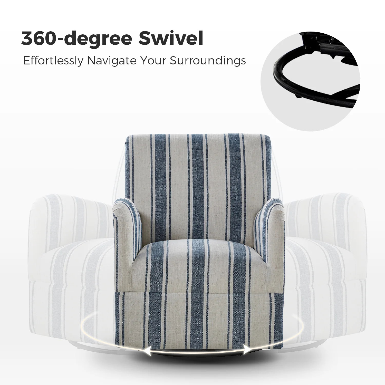 Alice Swivel Armchair in Navy