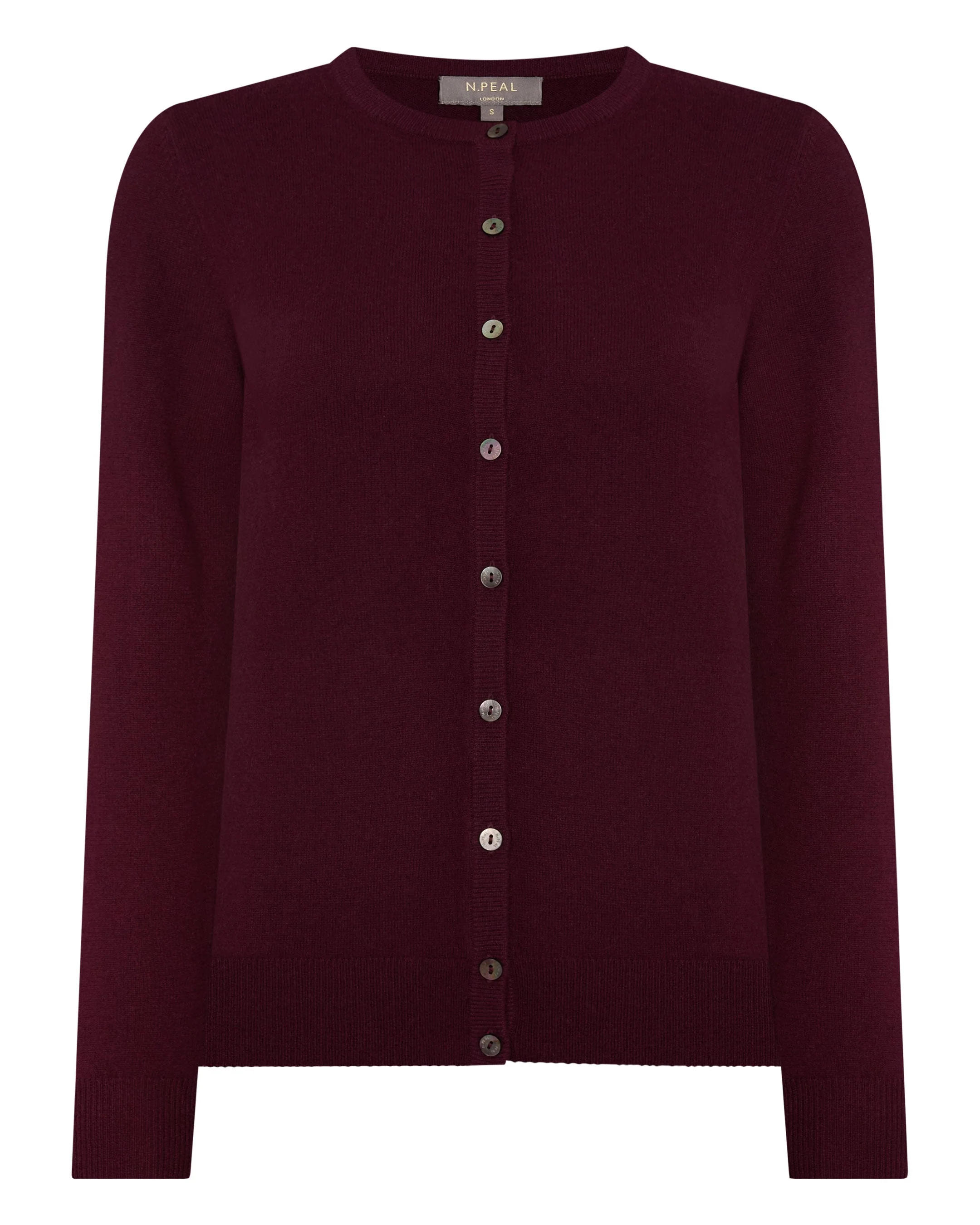 Women's Olivia Round Neck Cashmere Cardigan Bordeaux Red