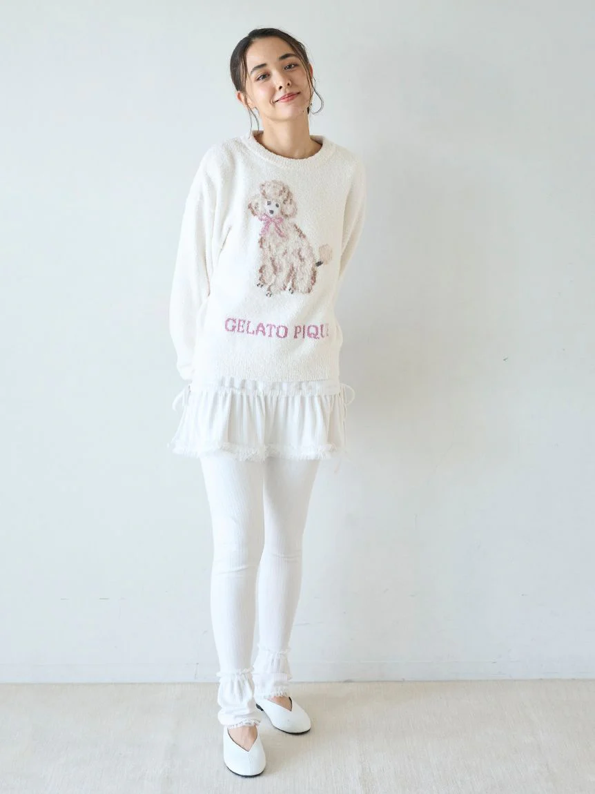 Ribbon Poodle Jacquard Pullover