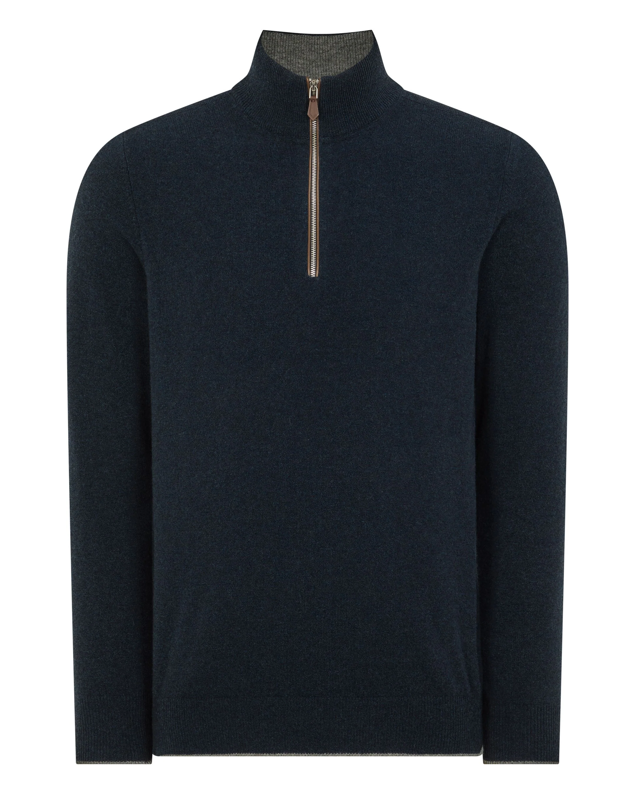 Men's Carnaby Half Zip Cashmere Jumper Indigo Blue