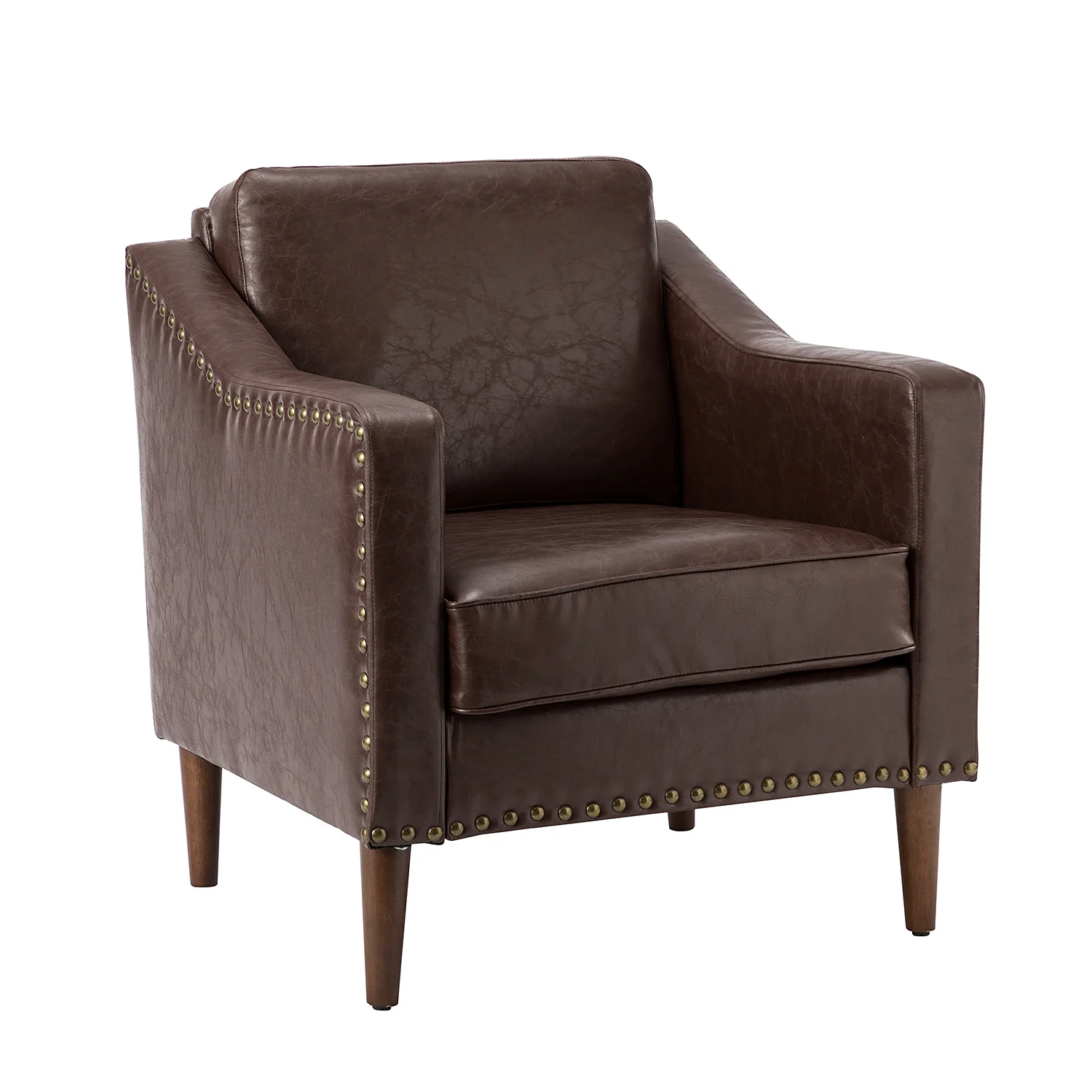 Bonita Vegan Leather Armchair in Brown