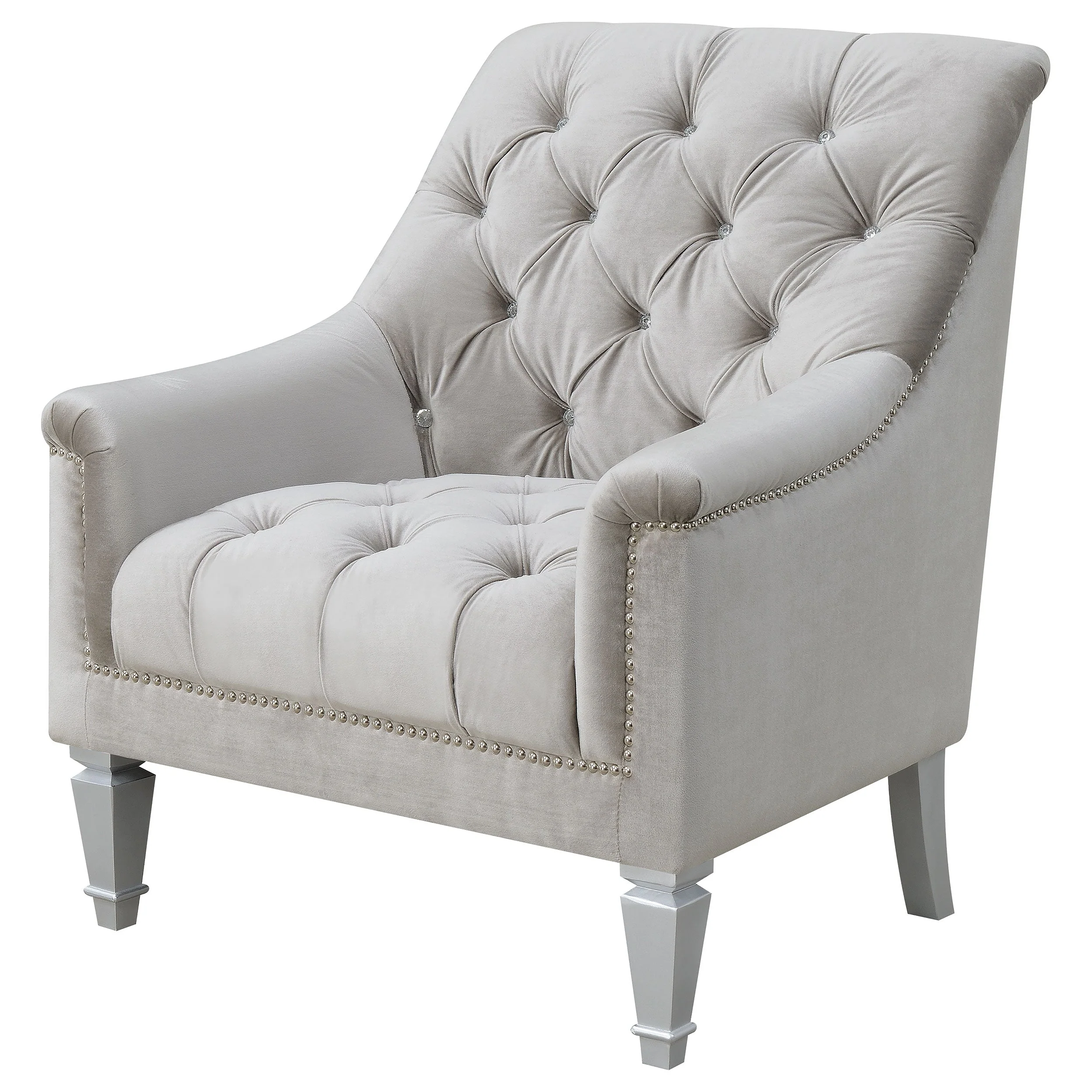 Avonlea Fabric Upholstered Sloped Arm Chair Grey Fabric