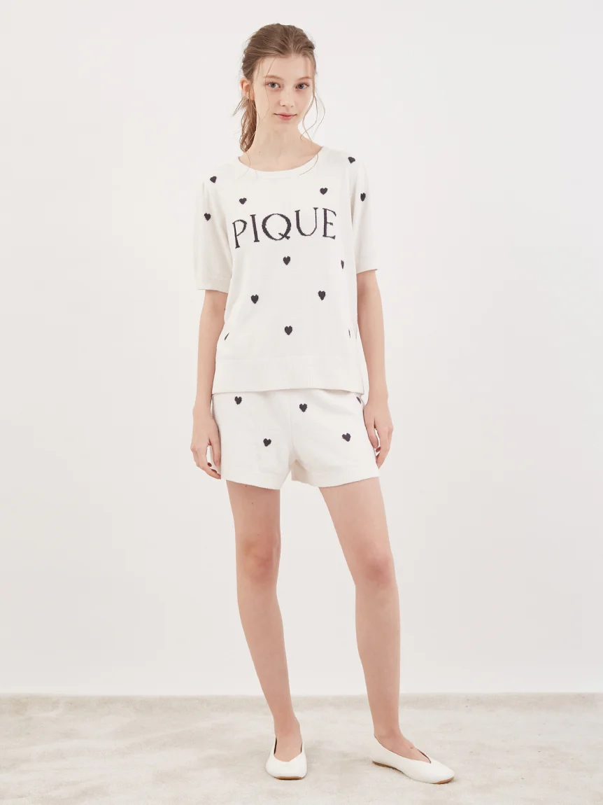 Heart Logo Short-Sleeved Pullover