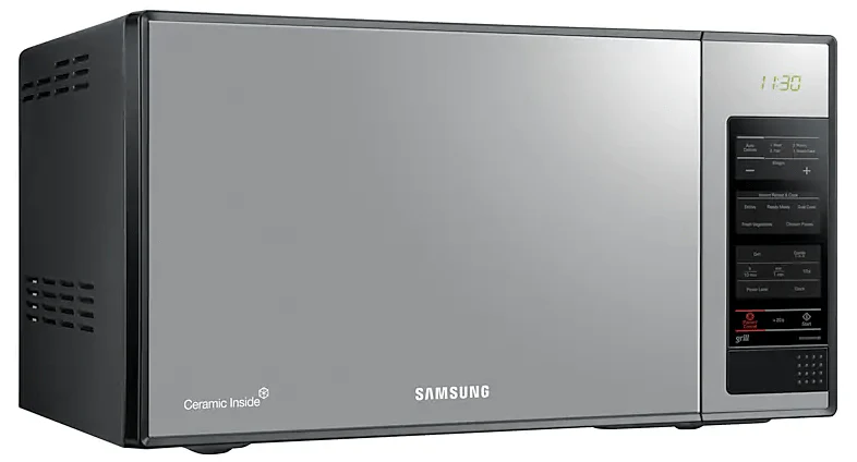 Samsung  40 Liter stainless finish with Black glass mirror 40 Liter 220 volt microwave with grill 220v 240 volts 50 hz MG402/220v