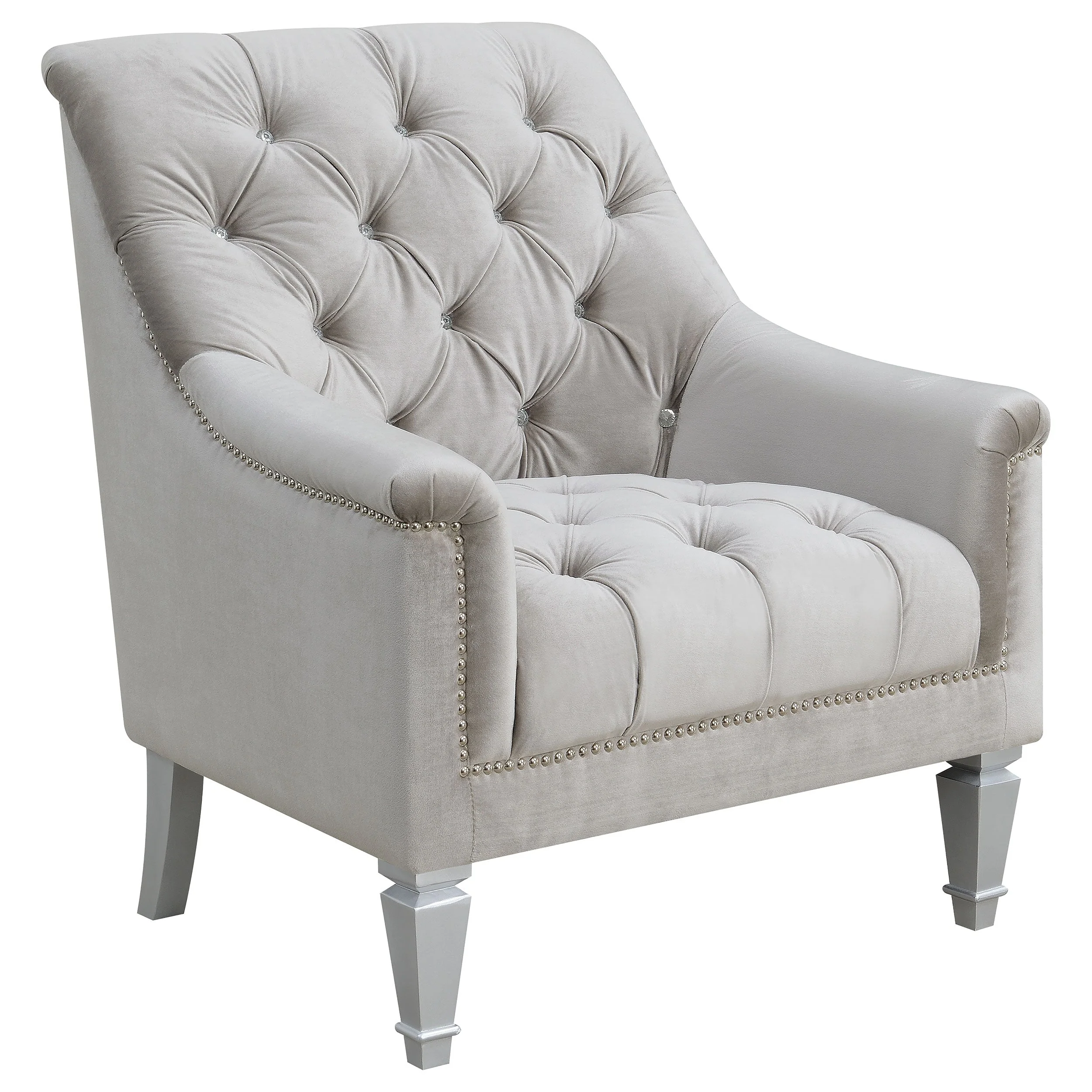 Avonlea Fabric Upholstered Sloped Arm Chair Grey Fabric
