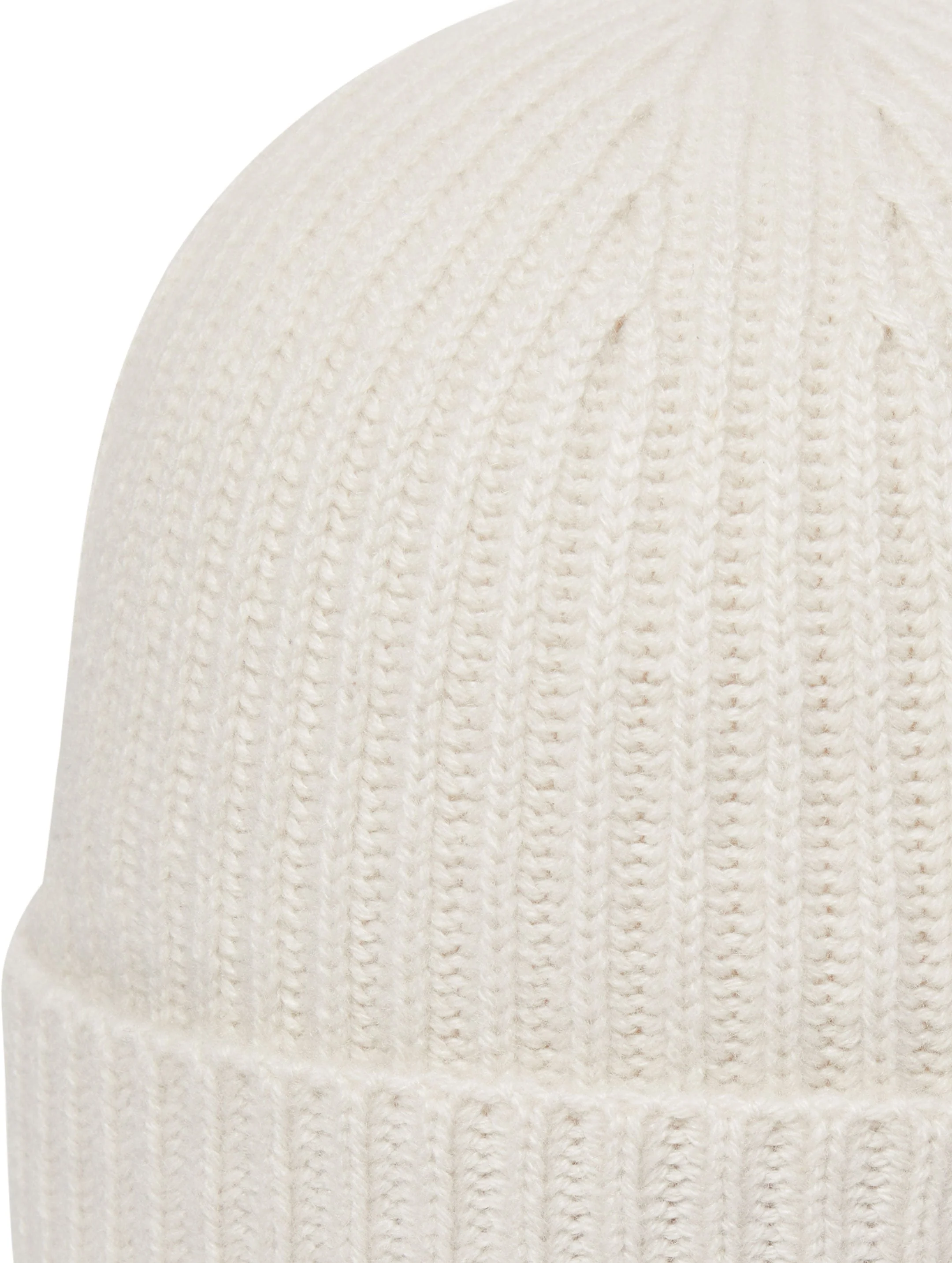Unisex Ribbed Cashmere Hat Snow Grey