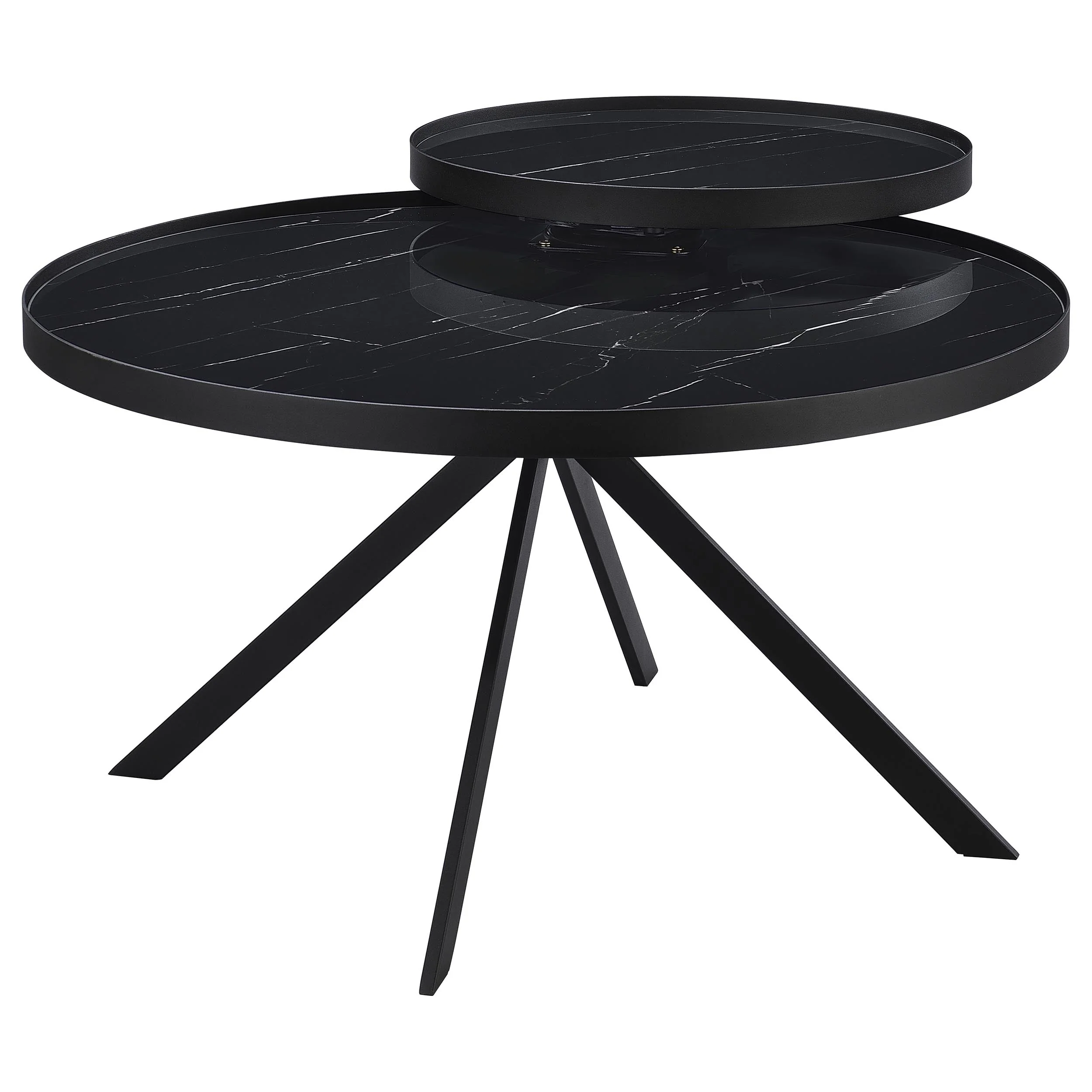 Briggs  Round Coffee and End Table Set Black