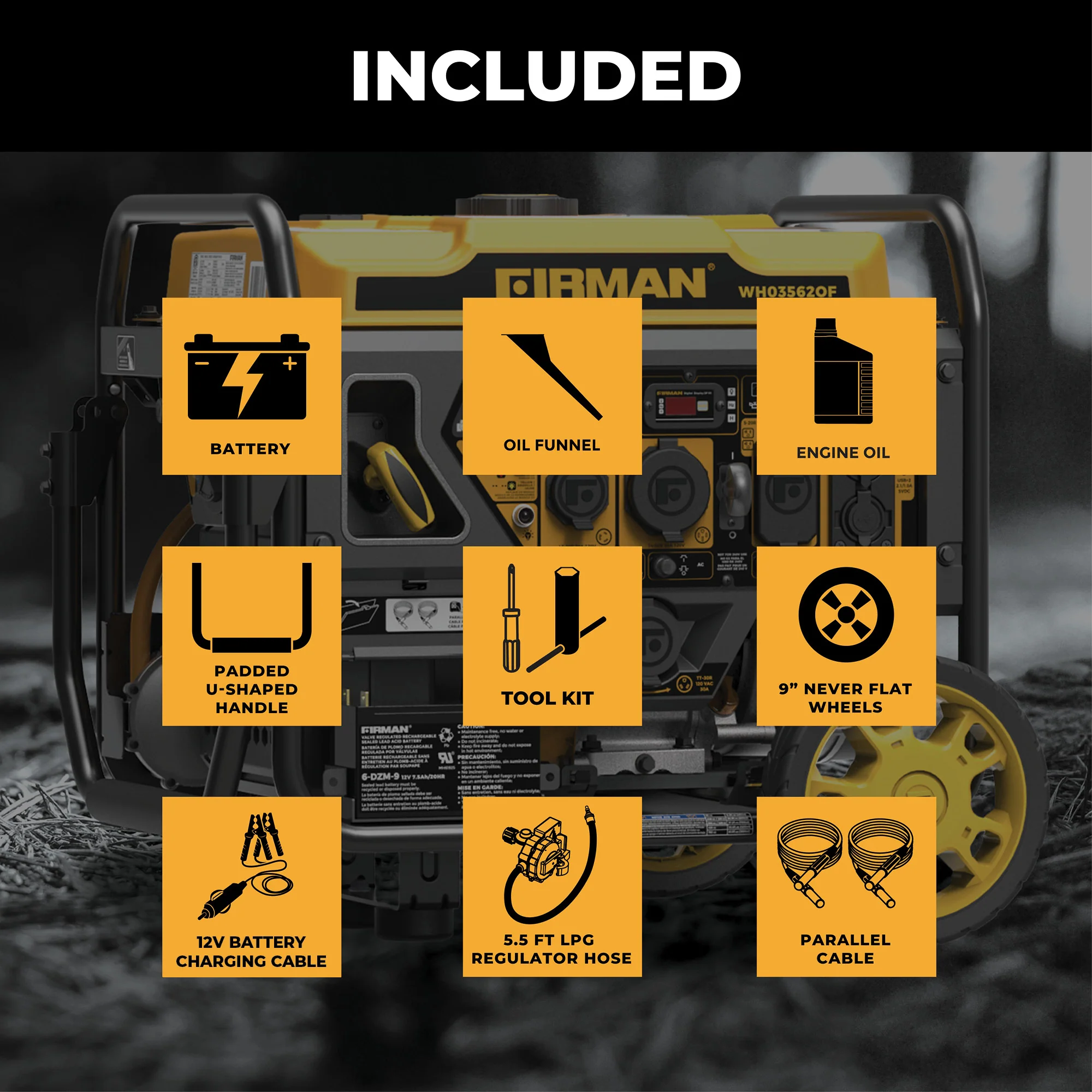 Dual Fuel Open Frame Inverter 4400W Electric Start with CO ALERT