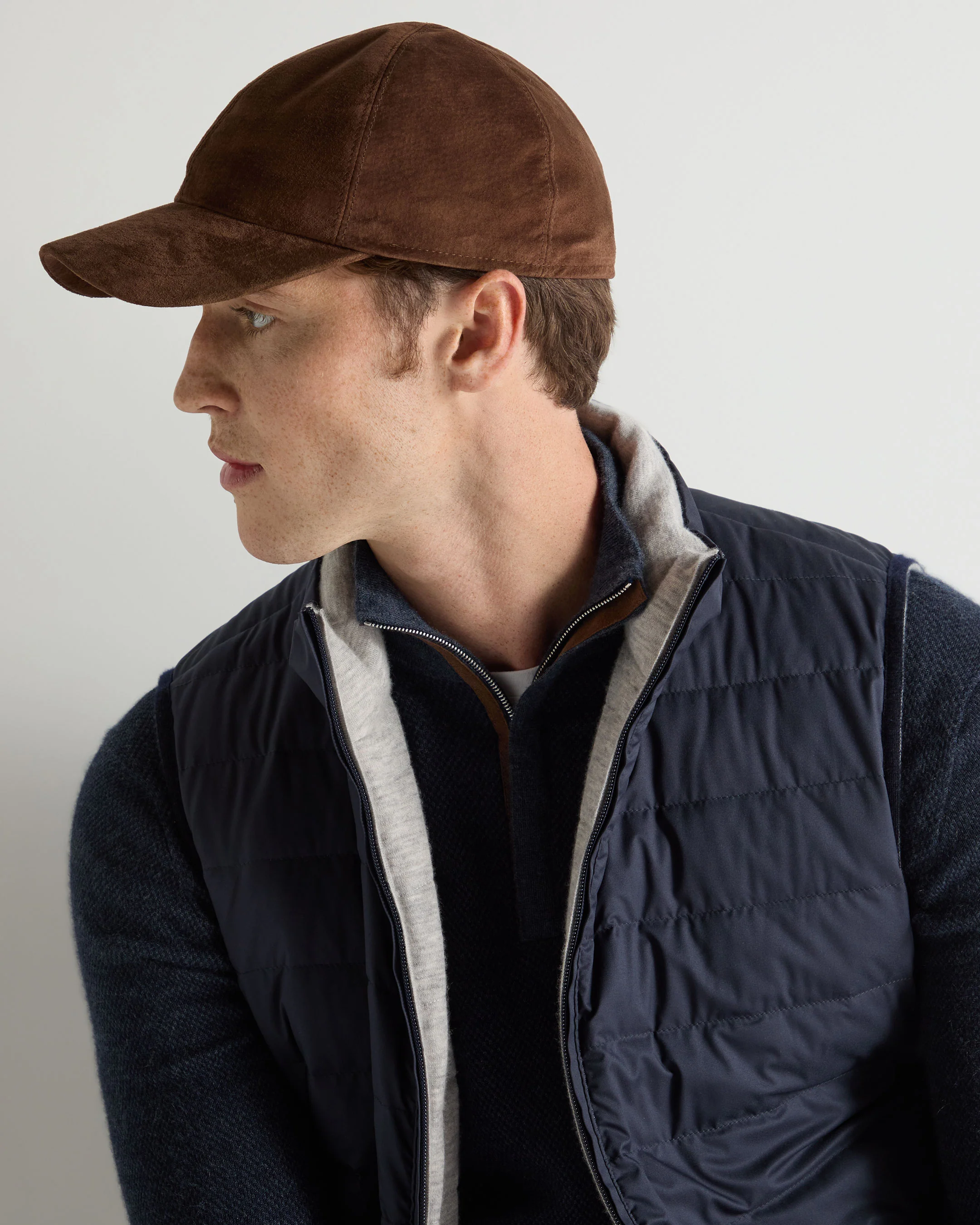 Unisex Suede Cap Brown