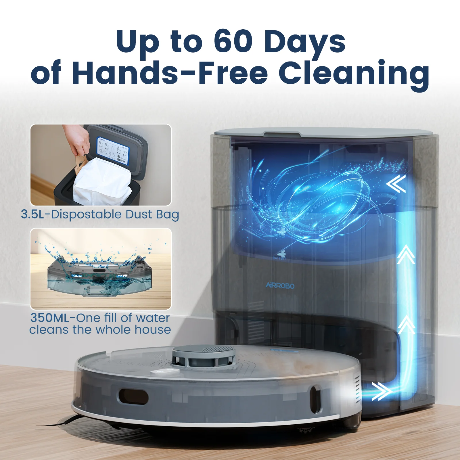 AIRROBO L50+ Smart LDS Laser Navigation Robot Vacuum