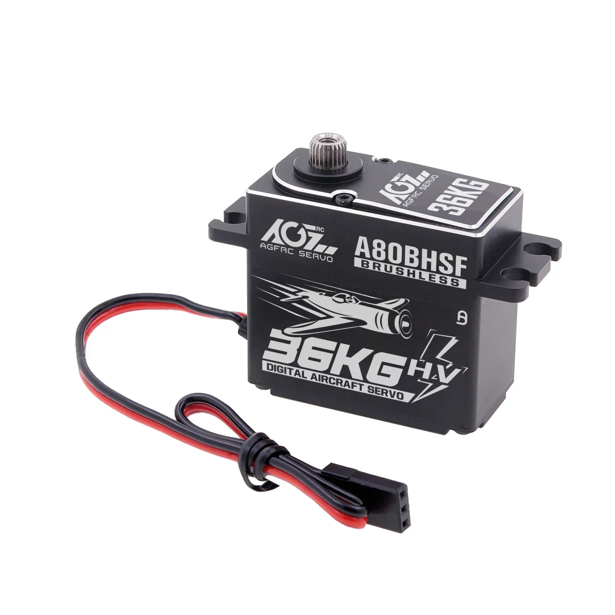 AGFRC Servo A80BHSF - 36KG HV Fast Speed High Torque Brushless Standard Programmable Aircraft Servo for 30-200CC RC Airplane