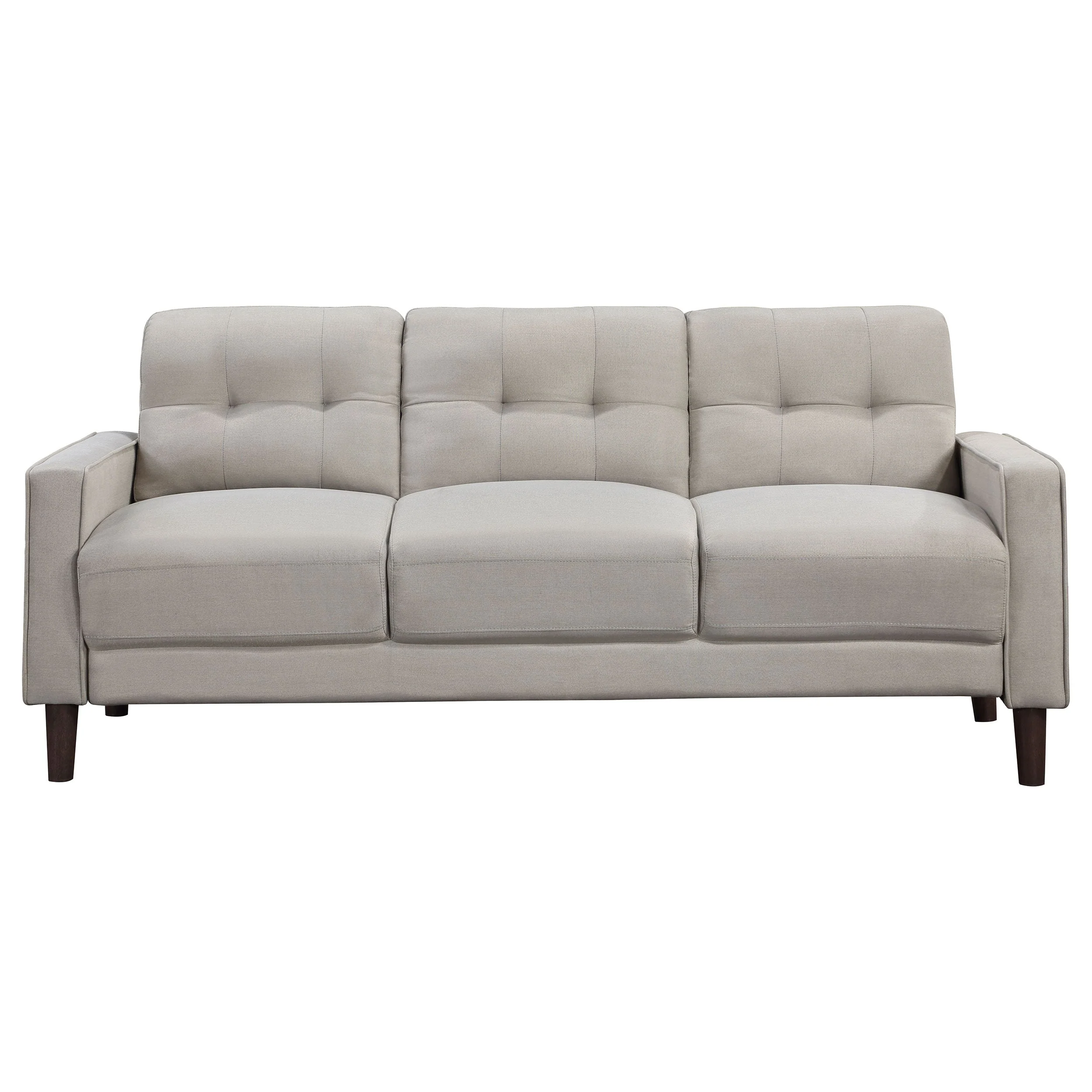 Bowen  Upholstered Track Arm Tufted Sofa Set Beige