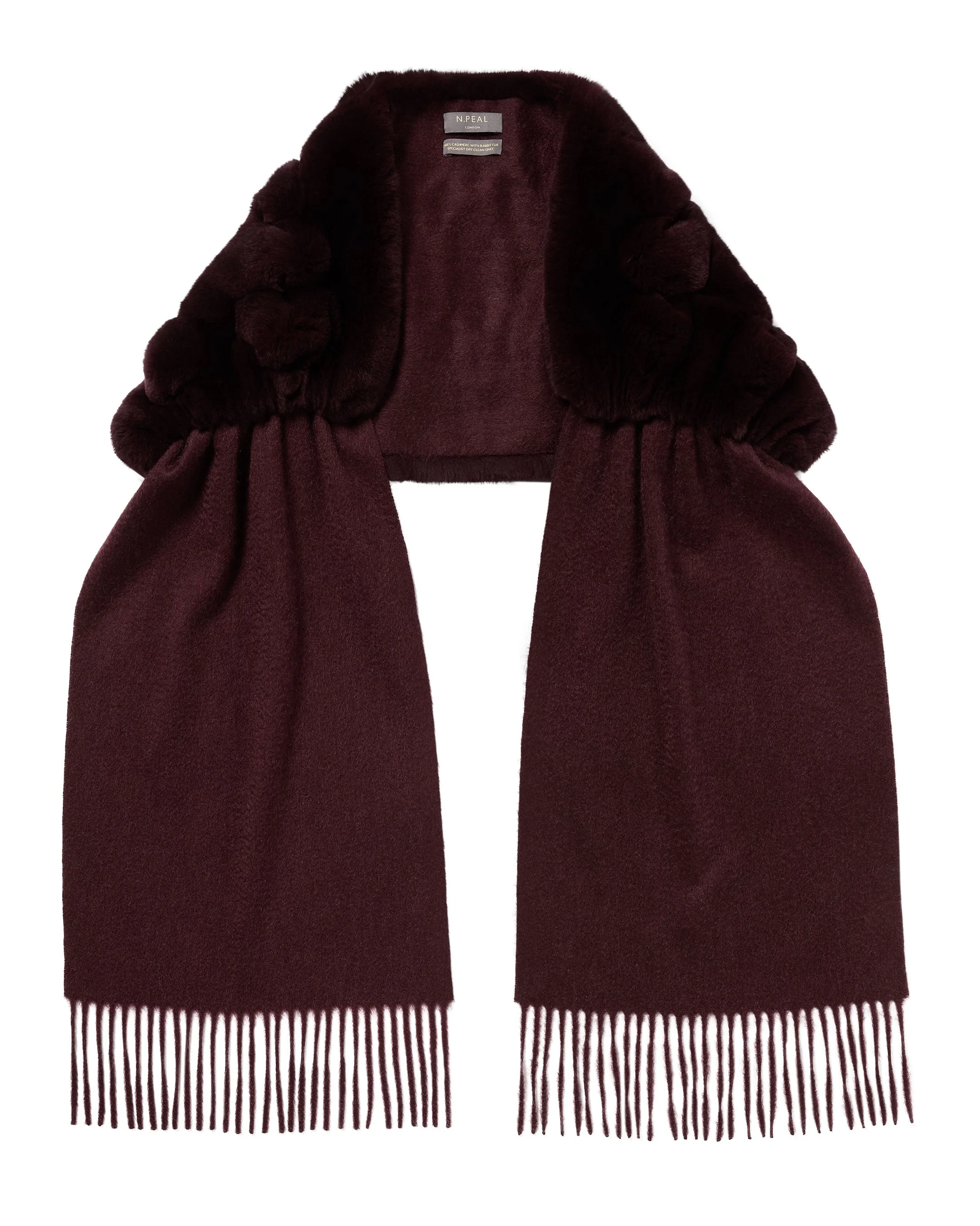 Women's St Moritz Fur Neck Scarf Claret Red