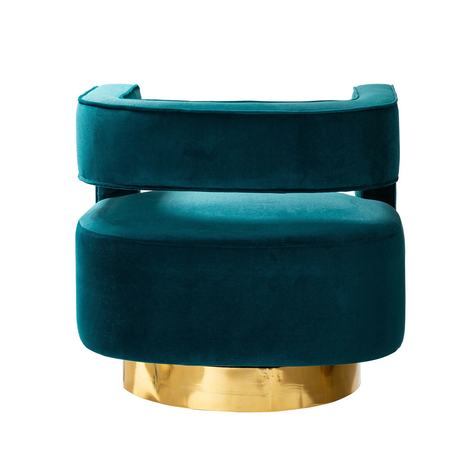 Blanca Swivel Barrel Chair in Teal