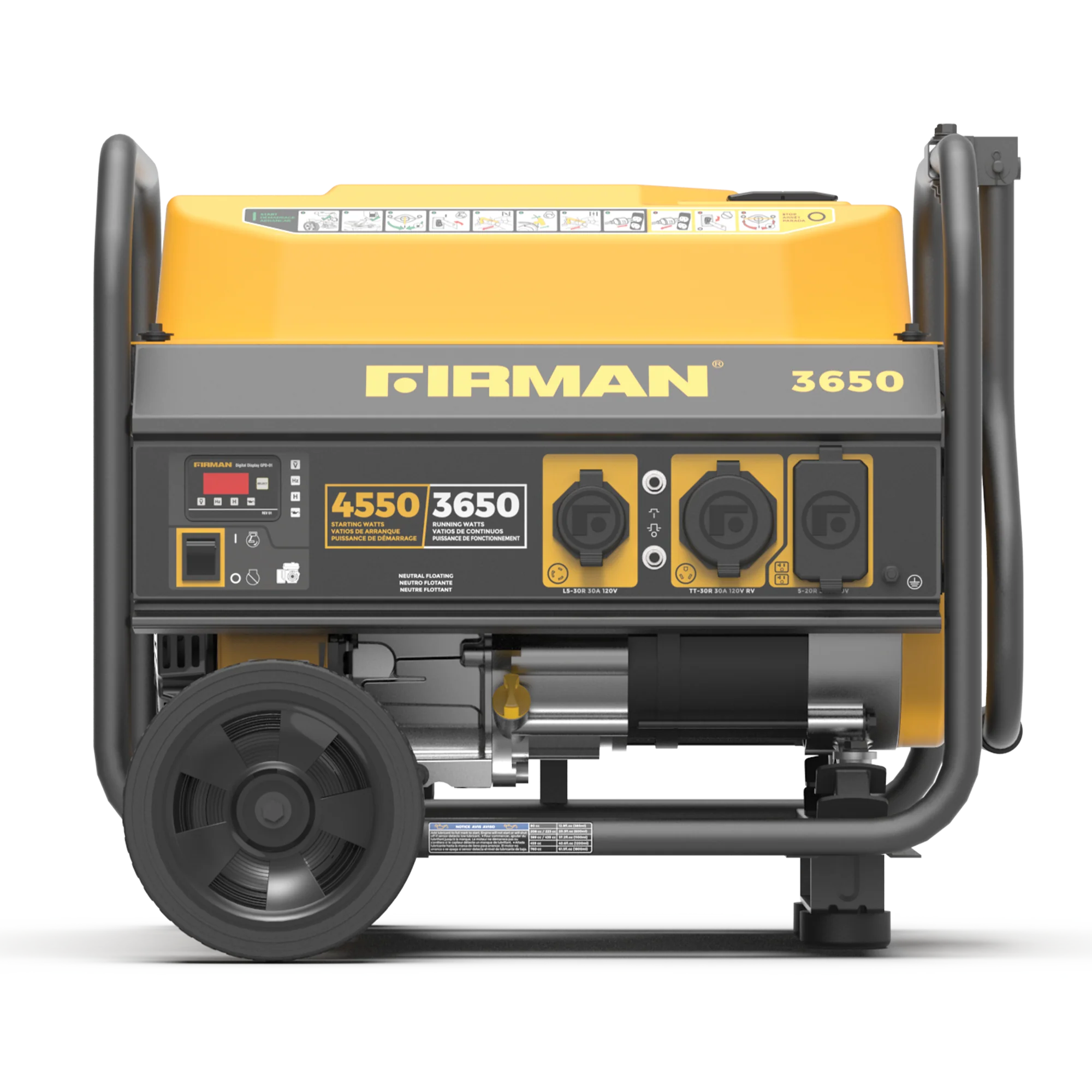 Gas Portable Generator 4550W Recoil Start 120V