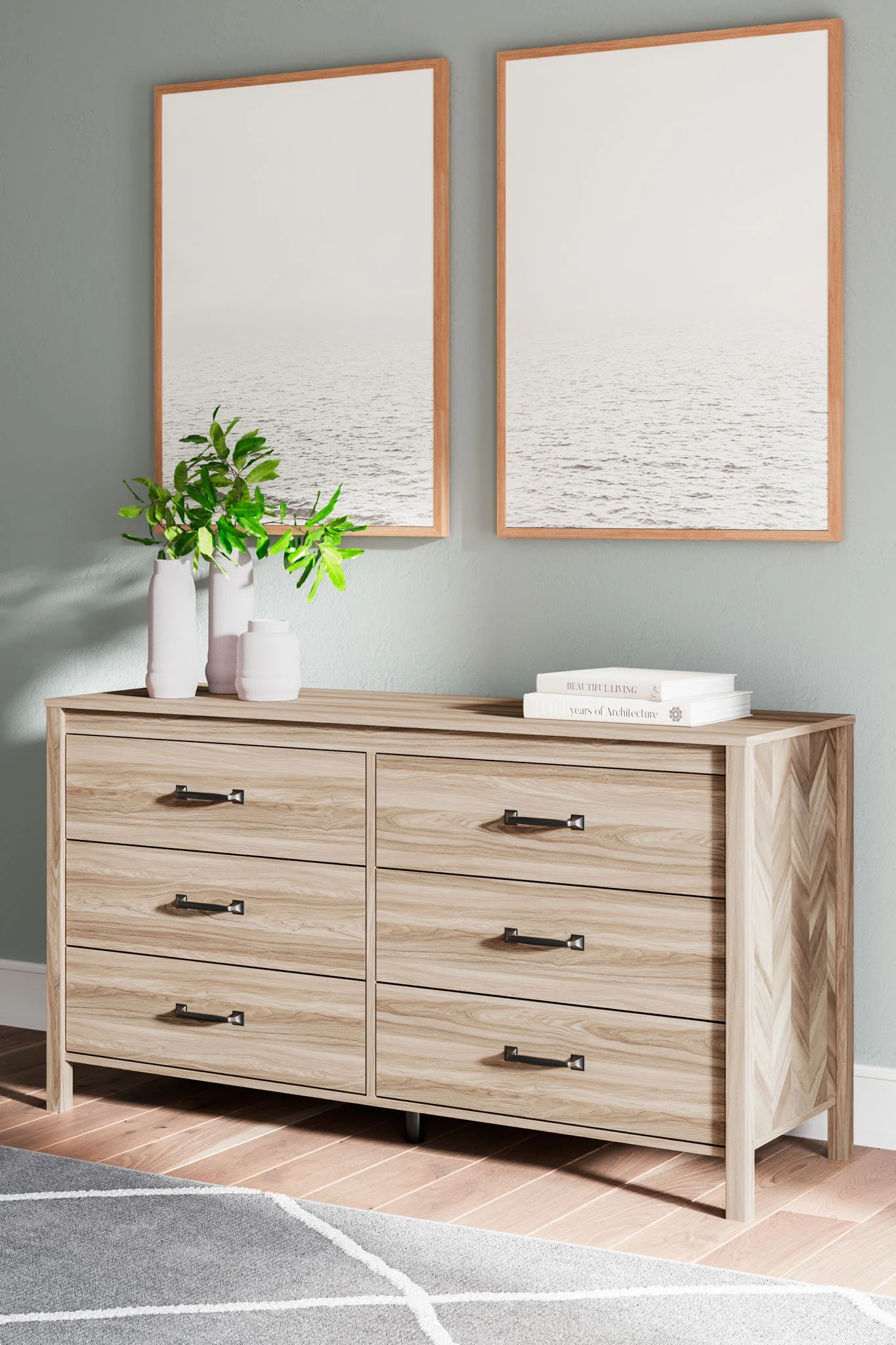 Battelle - Six Drawer Dresser - Tan
