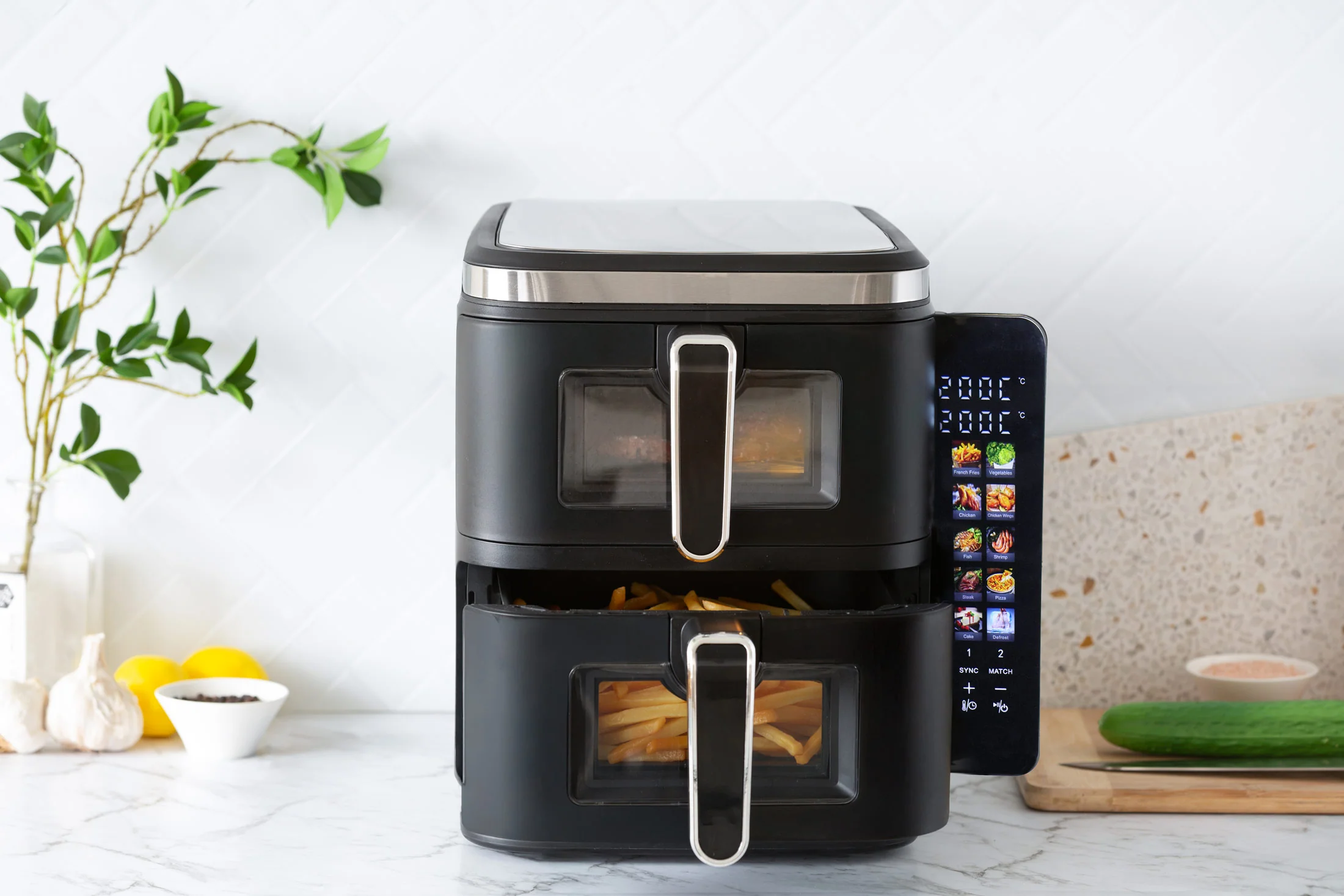 11L Dual Zone Vertical Air Fryer with Foldable Colour Screen