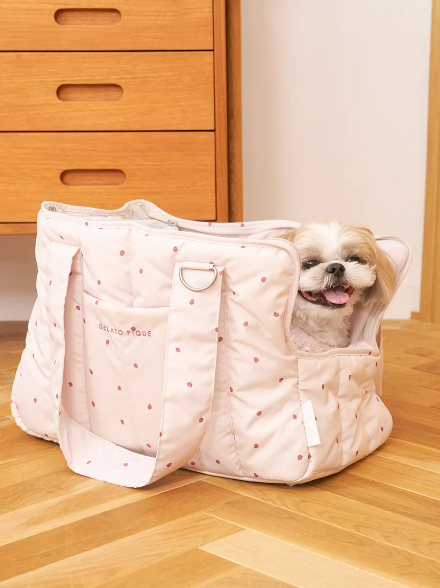 【CAT&DOG】Strawberry Quilting Carrier Bag
