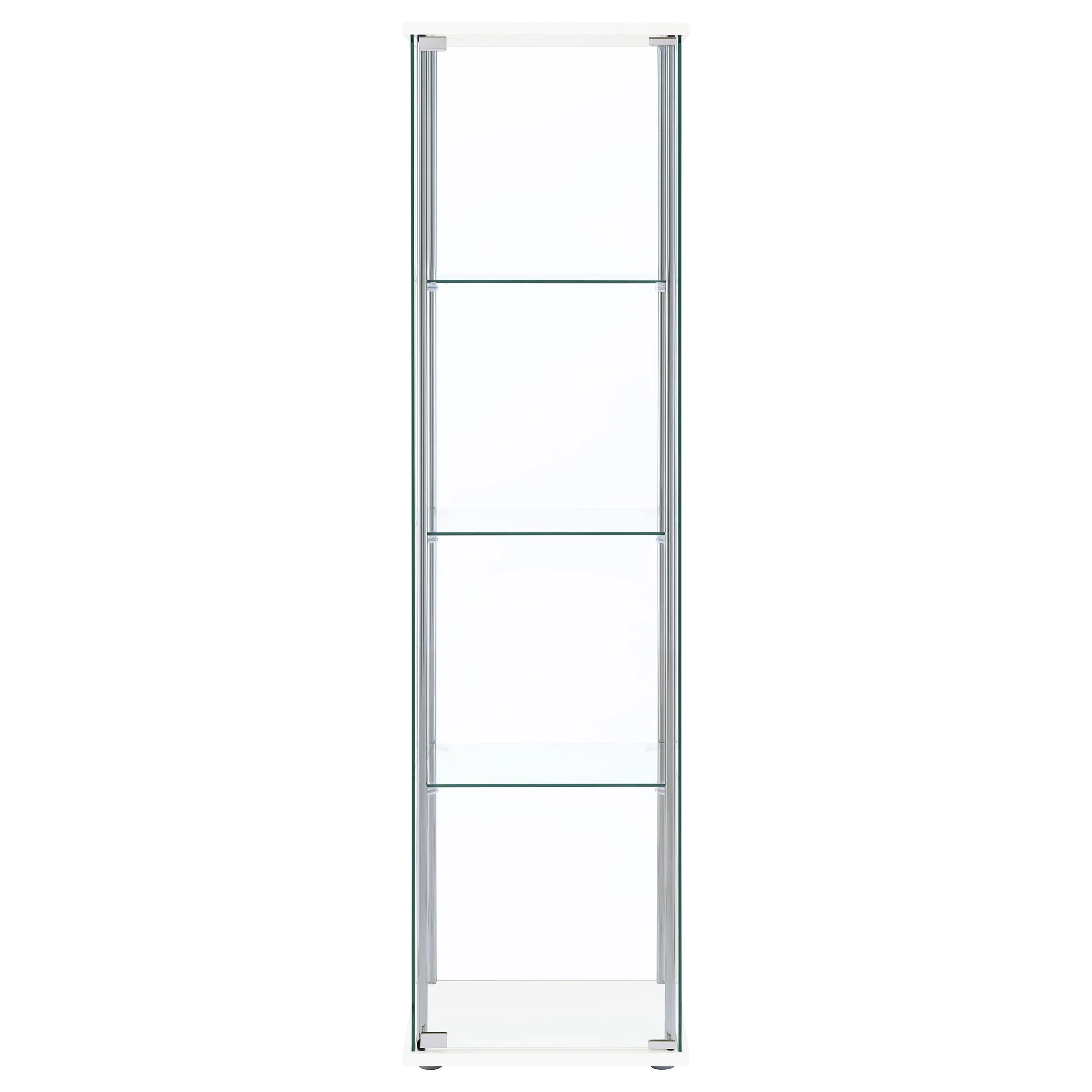 Bellatrix 4-shelf Clear Glass Curio Cabinet Cappuccino
